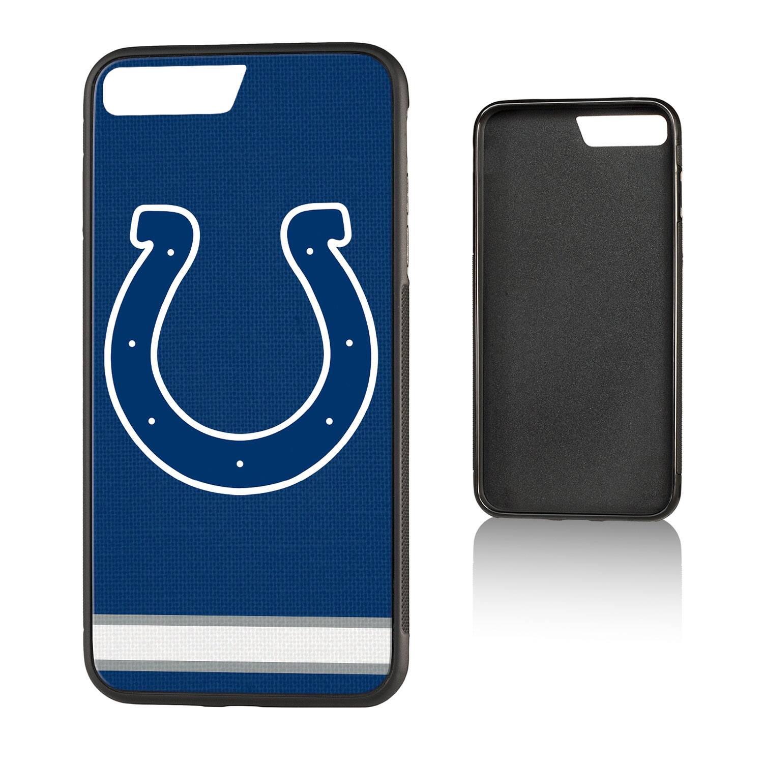 Alt View 3. Keyscaper - Indianapolis Colts iPhone Stripe Design Bump Case - 14 Pro - Multicolor.
