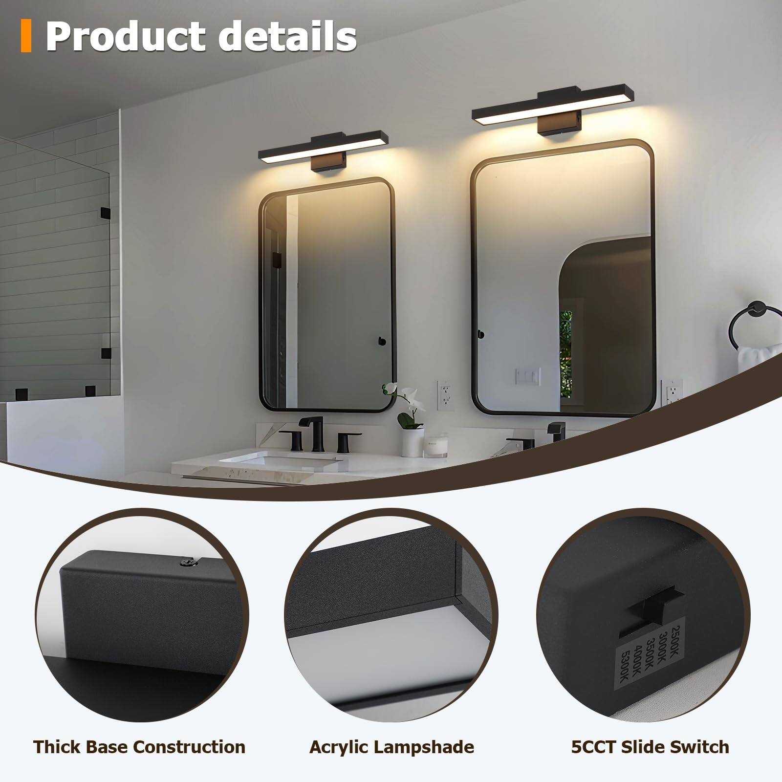 Product details

- Thick Base Construction
- Acrylic Lampshade
- 5CCT Slide Switch