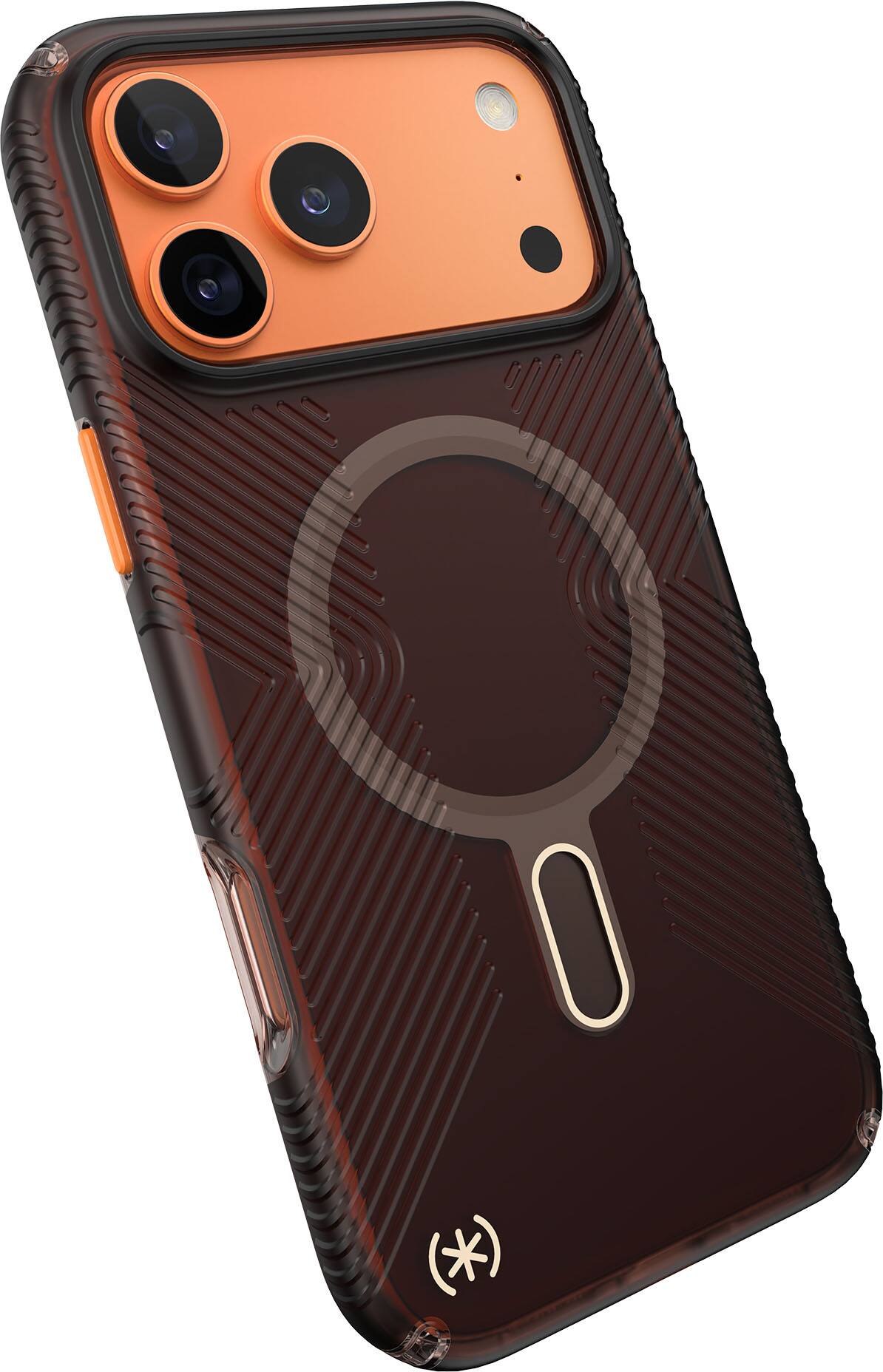 Alt View 6. Speck - Presidio Lux Grip ClickLock Case for Apple iPhone 17 Pro Max - Brown Matte/Orange.