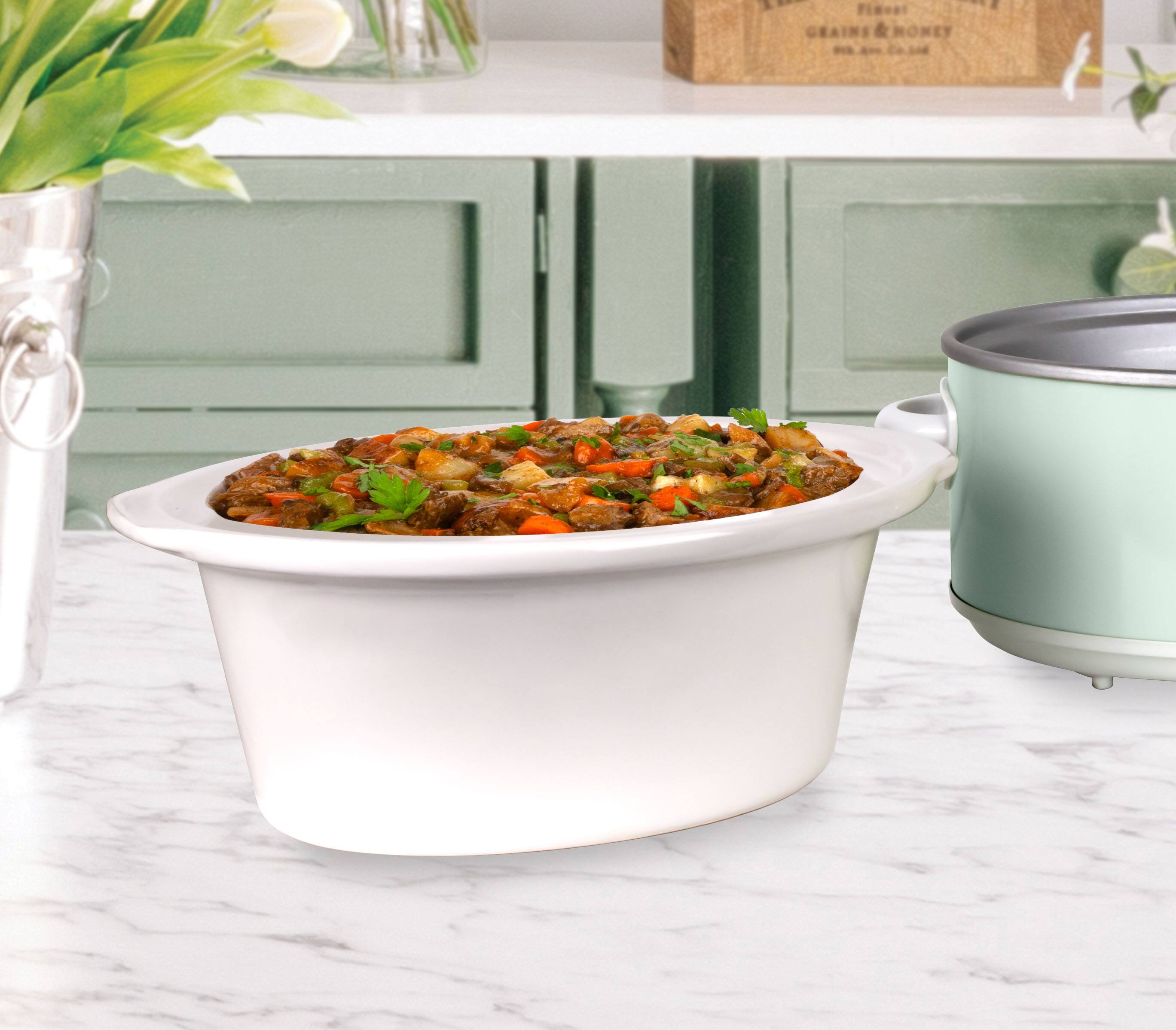 Alt View 1. HomeCraft - Homecraft 6 Qt Oval Slow Cooker - Sage Green - Green.