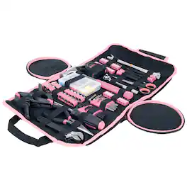 Stalwart - 86PC Tool Set Household Tool Kit with Screwdrivers, Pliers, Wrenches, Clamps, and Bag for the Home, Office, or Car - Pink