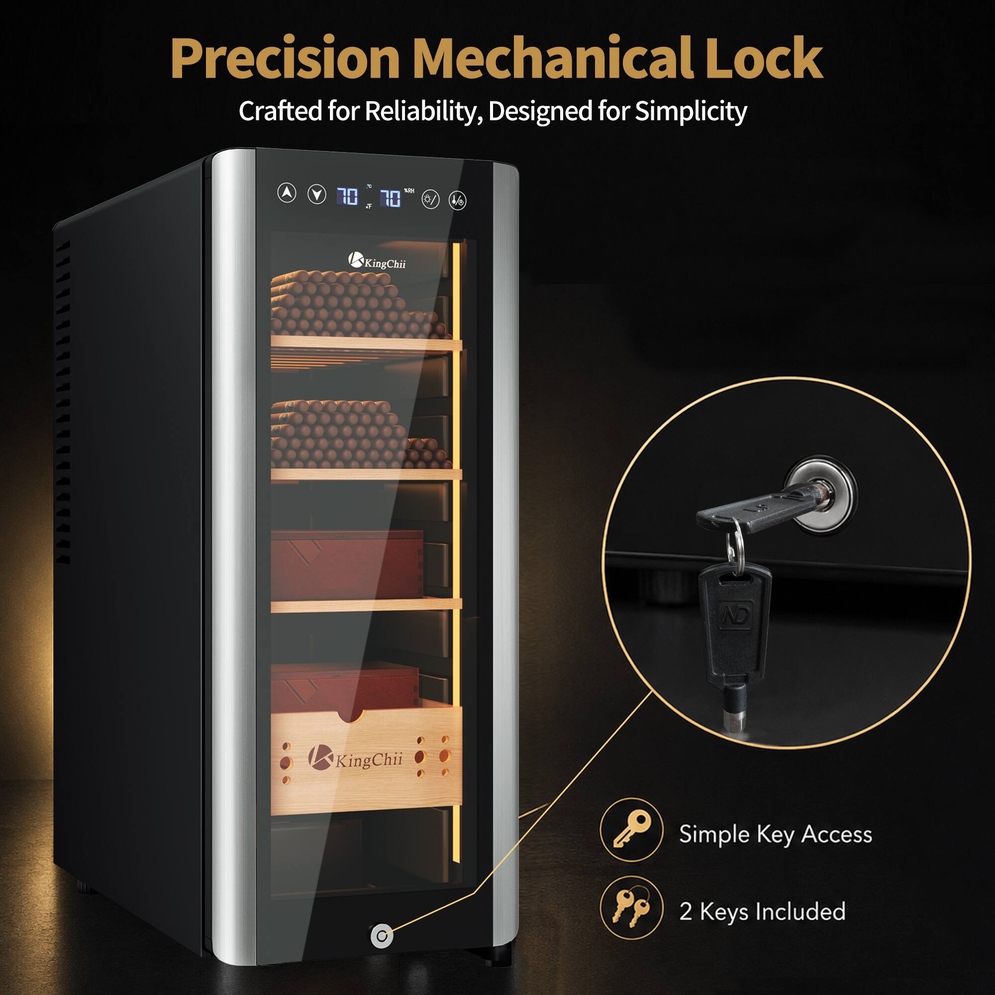 Precision Mechanical Lock  
Crafted for Reliability, Designed for Simplicity  

70 70 5  
1/6  
KingChiii  
NO  
KingChii  
Simple Key Access  
2 Keys Included