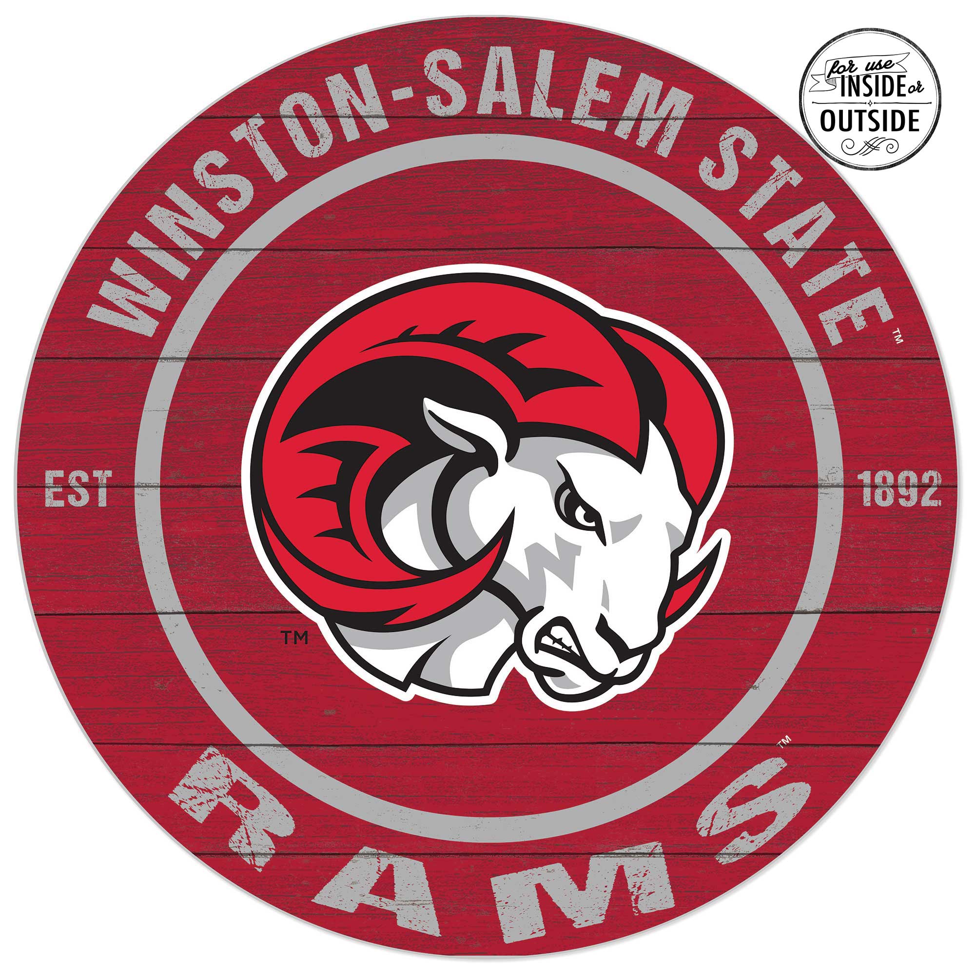 Winston-Salem State Rams 20'' x 20'' Indoor/Outdoor Circle Sign