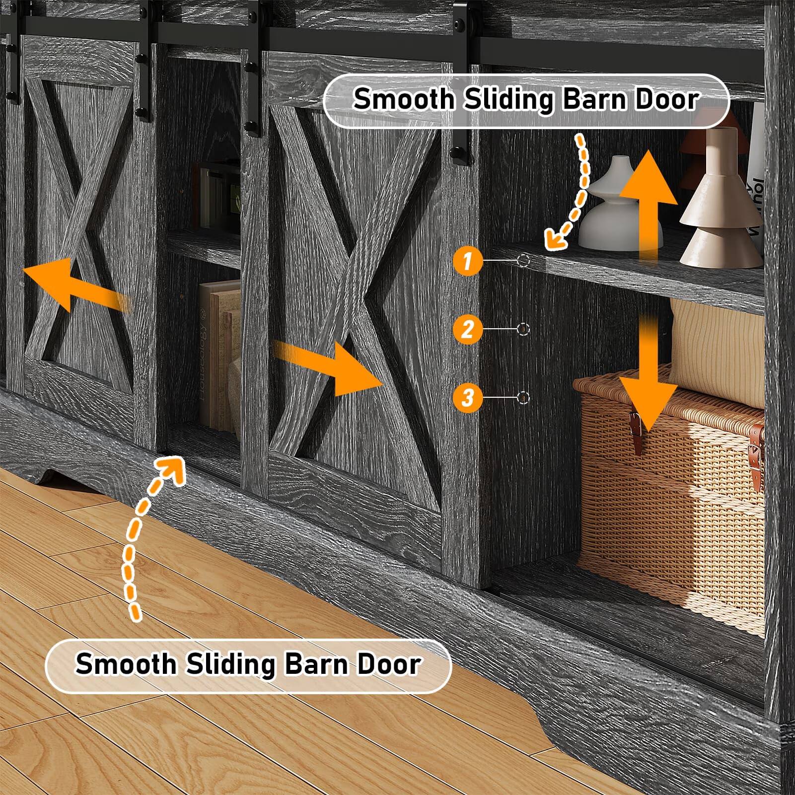 Smooth Sliding Barn Door  
1  
2  
3  
Smooth Sliding Barn Door
