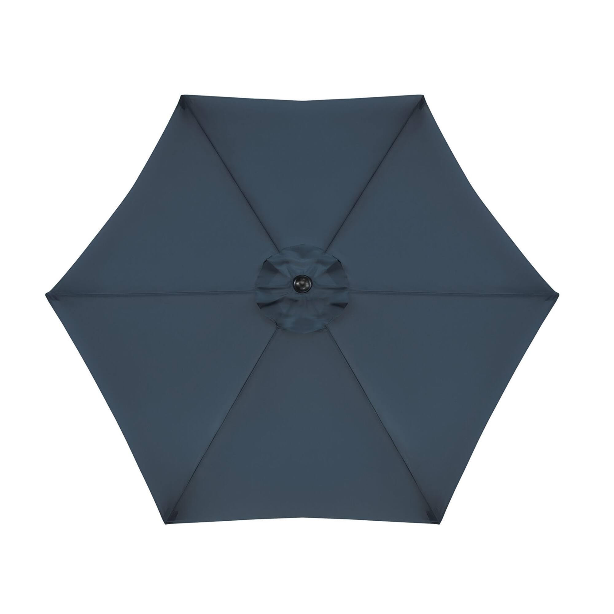 Alt View 2. Vaczon - 9' Outdoor Patio Umbrella with Crank Lift and 30° Tilt, UV50+ Market Umbrella with Steel Frame and Polyester - Dark blue-gray.