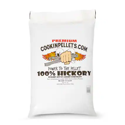 PREMIUM COOKINPELLETS.COM
POWER TO THE PELLET
100% HICKORY
NO FILLERS JUST 100% HICKORY WOOD PELLETS
Non remplisseurs Juste 100% Hickory Bois Pellets
NO OAK OR ALDER
Racine, WI
AWESOME Flavor 40 lbs (18Kg)