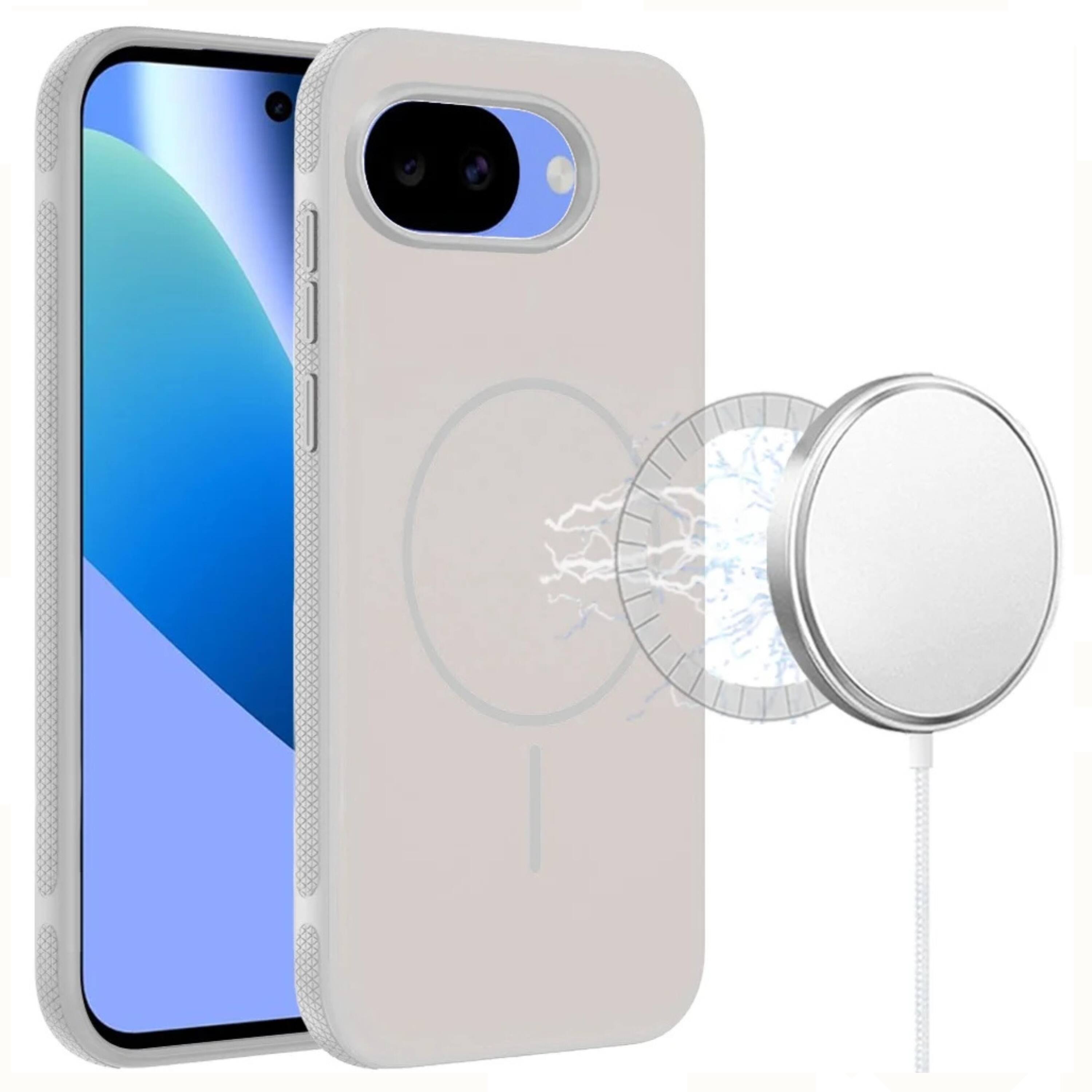 Angle. Kitcheniva - Rugged Side Grip Magnetic Circle With Tempered Glass For Google Pixel 10a Case Clear - Clear.