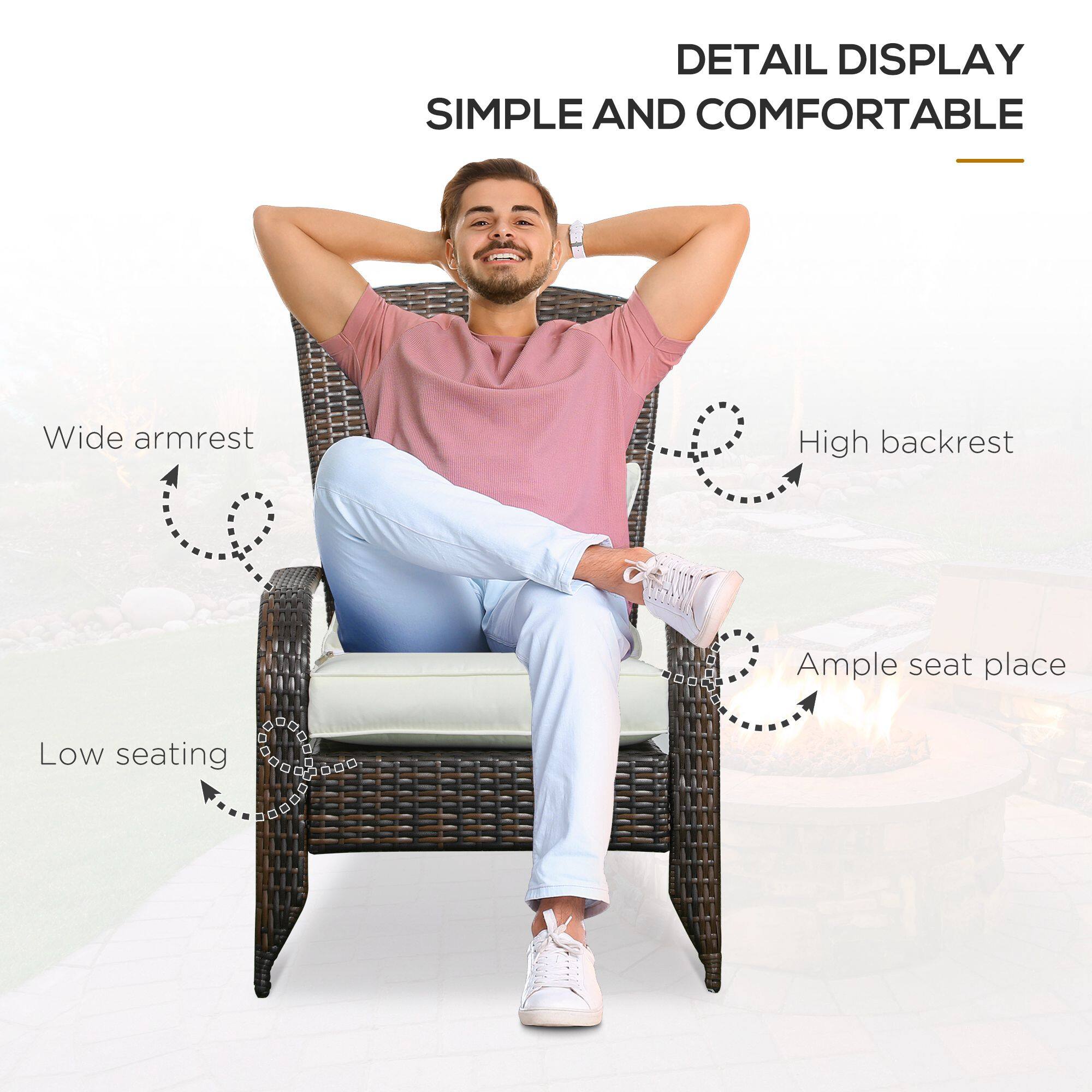 DETAIL DISPLAY  
SIMPLE AND COMFORTABLE  

- Wide armrest  
- High backrest  
- Ample seat place  
- Low seating
