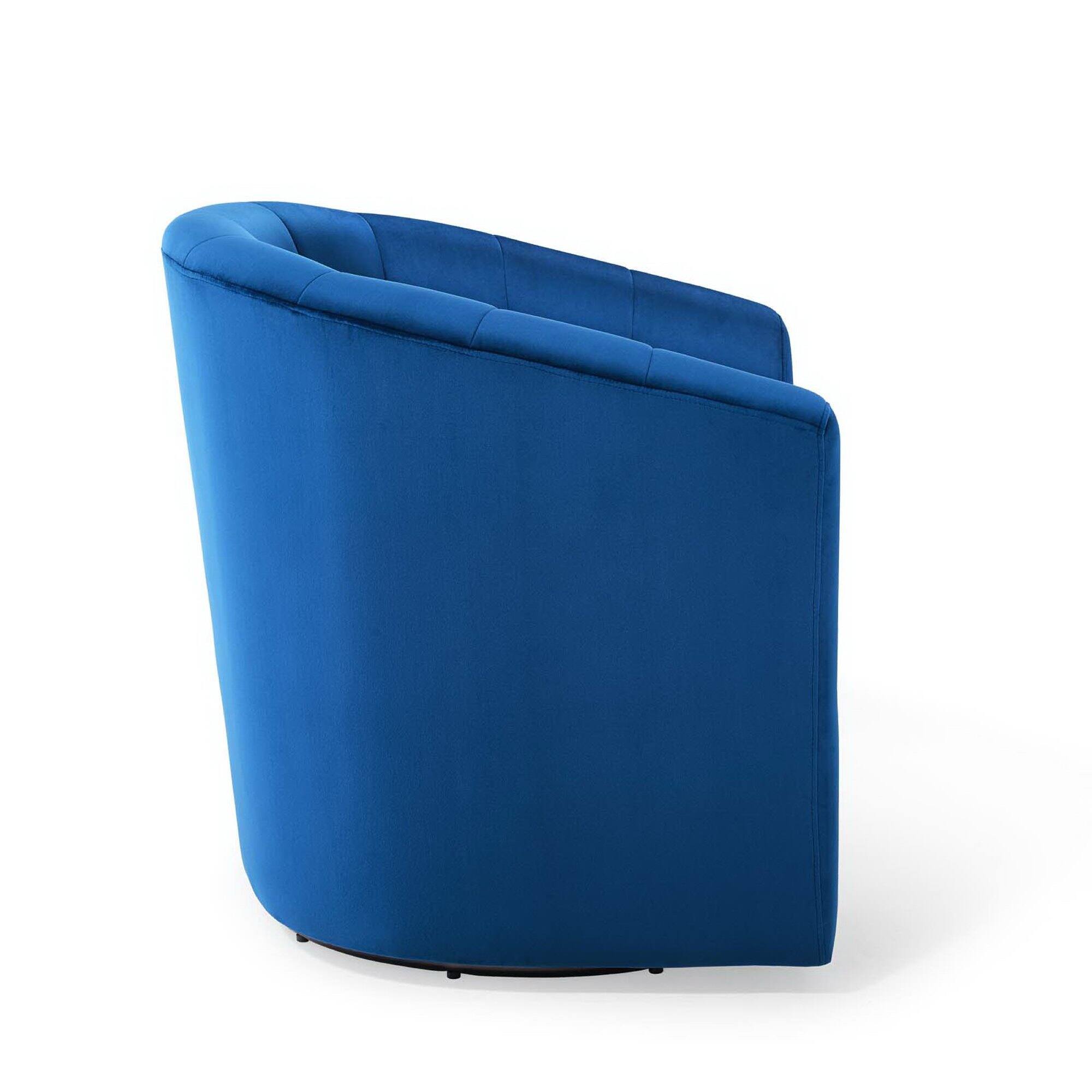 Angle. Modway - Prospect Performance Velvet Swivel Armchair by Modway - Blue.