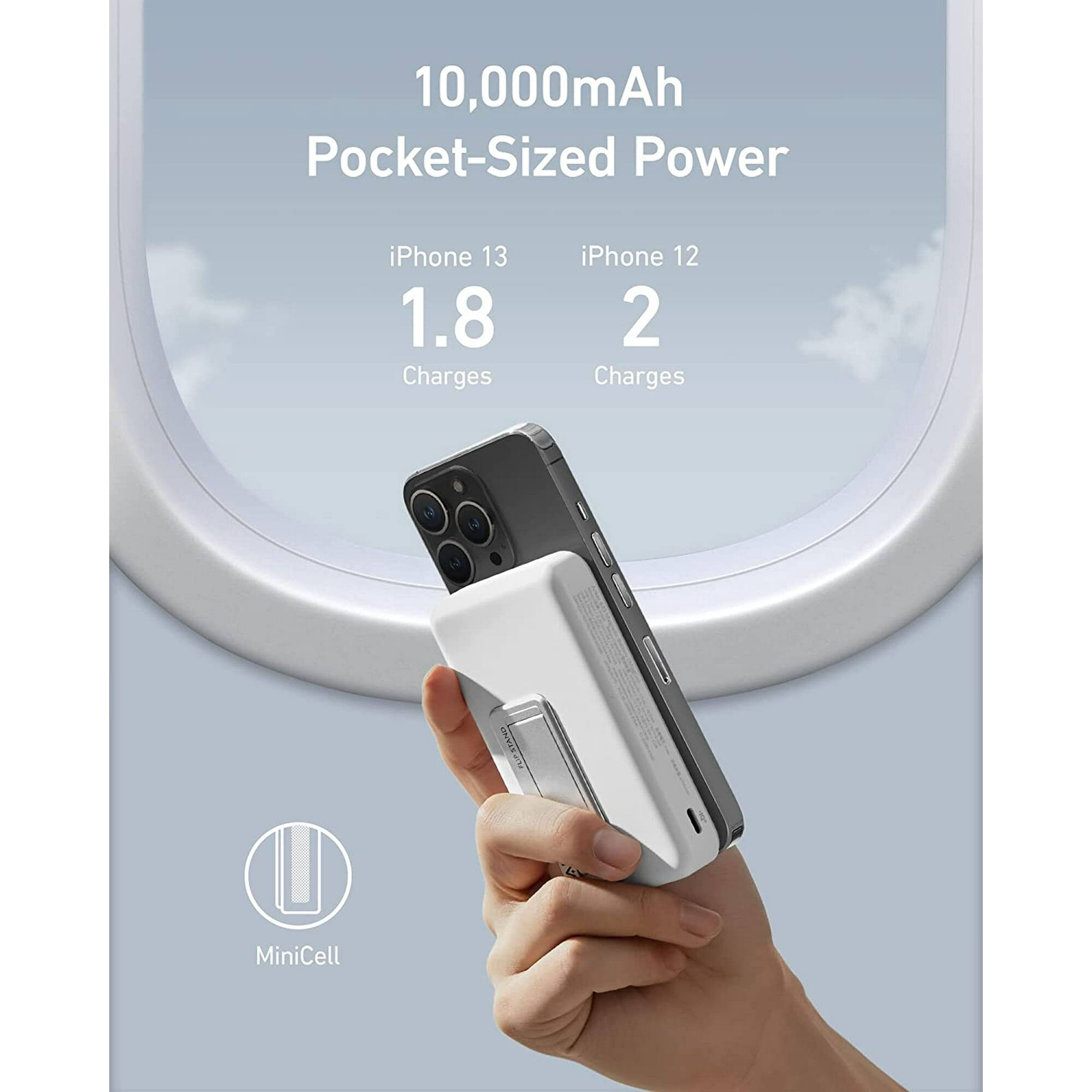 10,000mAh Pocket-Sized Power

iPhone 13  
1.8 Charges

iPhone 12  
2 Charges

MiniCell