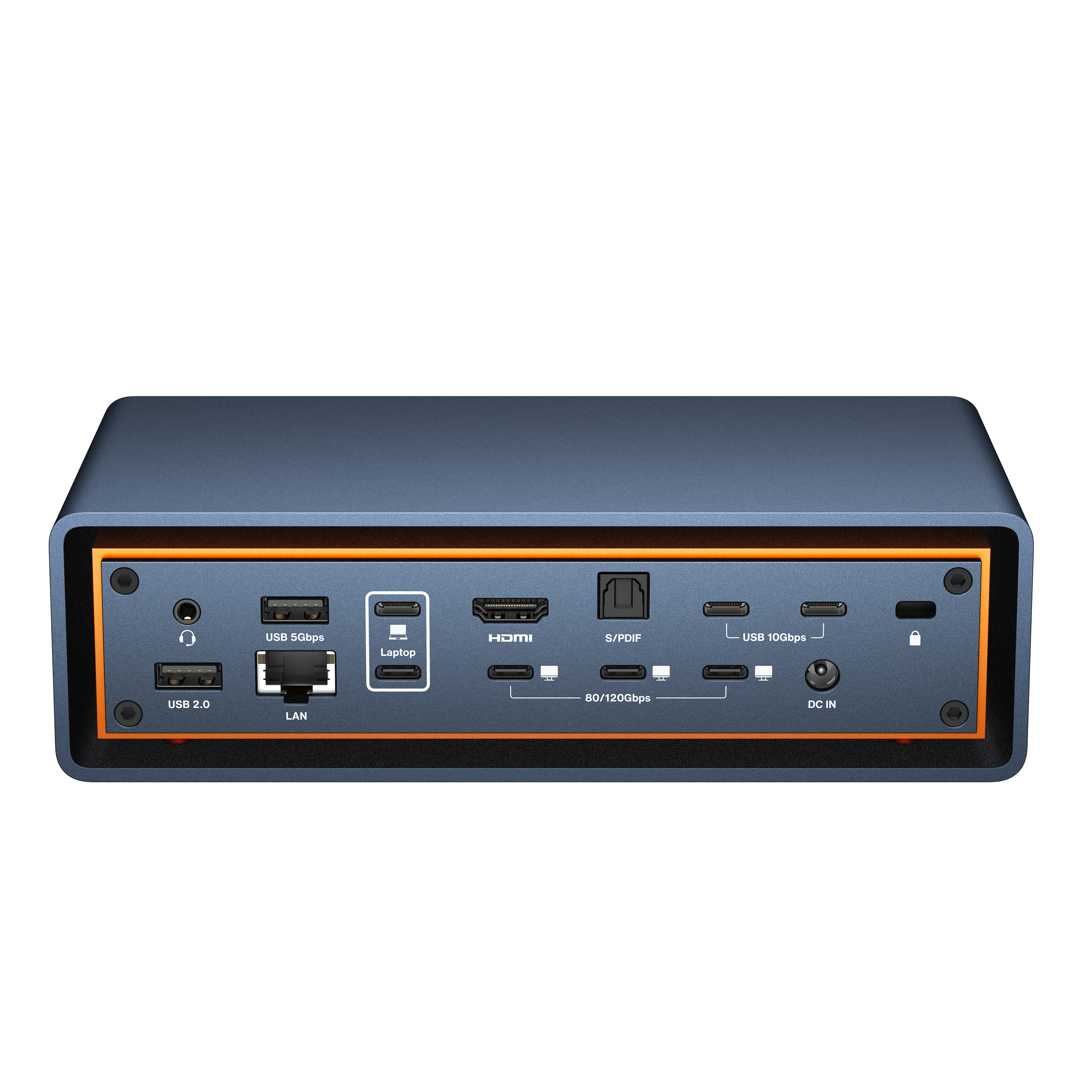 - USB 5Gbps
- LAN
- USB 2.0
- HDMI
- S/PDIF
- USB 10Gbps
- 80/120Gbps
- DC IN