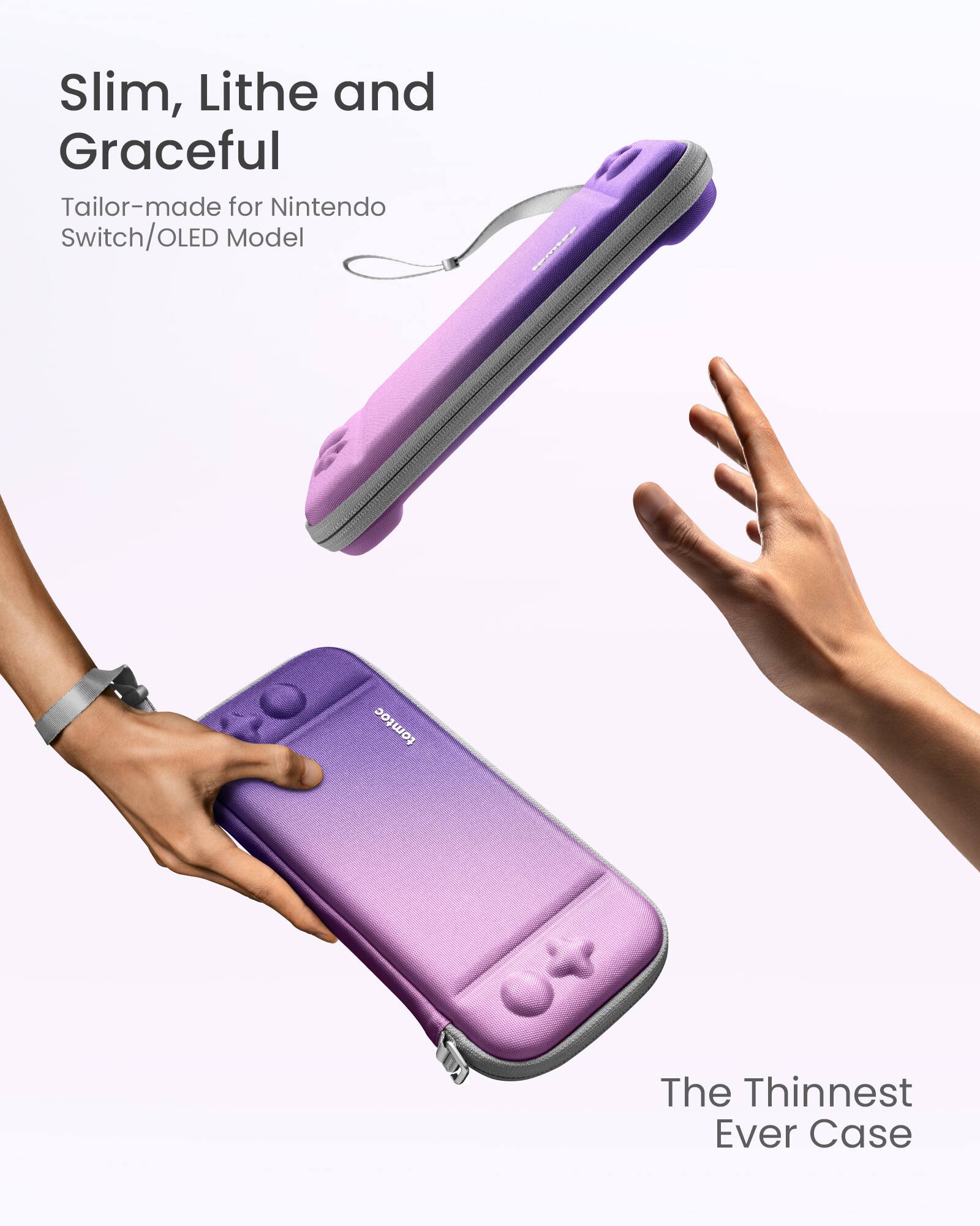 Slim, Lithe and Graceful Tailor-made for Nintendo Switch/OLED Model: The Thinnest Ever Case