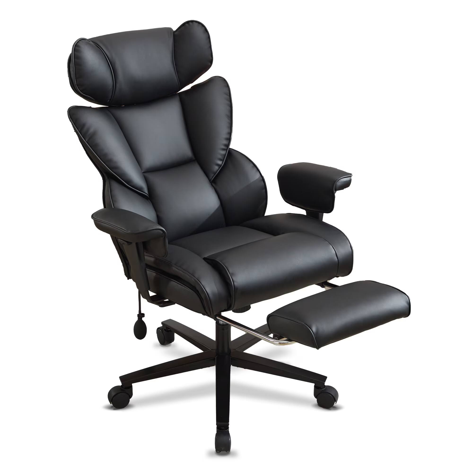 Alt View 5. Bestier - Office Chair with Foot Rest and Waist Lumber Support, High-Back Ergonomic Gaming Chair with Adjustable Height Headrest - Black.