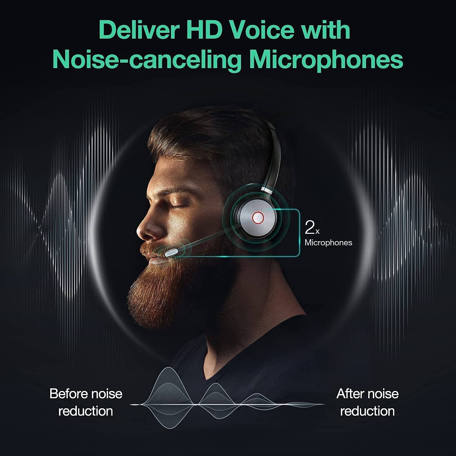 Deliver HD Voice with Noise-canceling Microphones

2x Microphones

Before noise reduction

After noise reduction