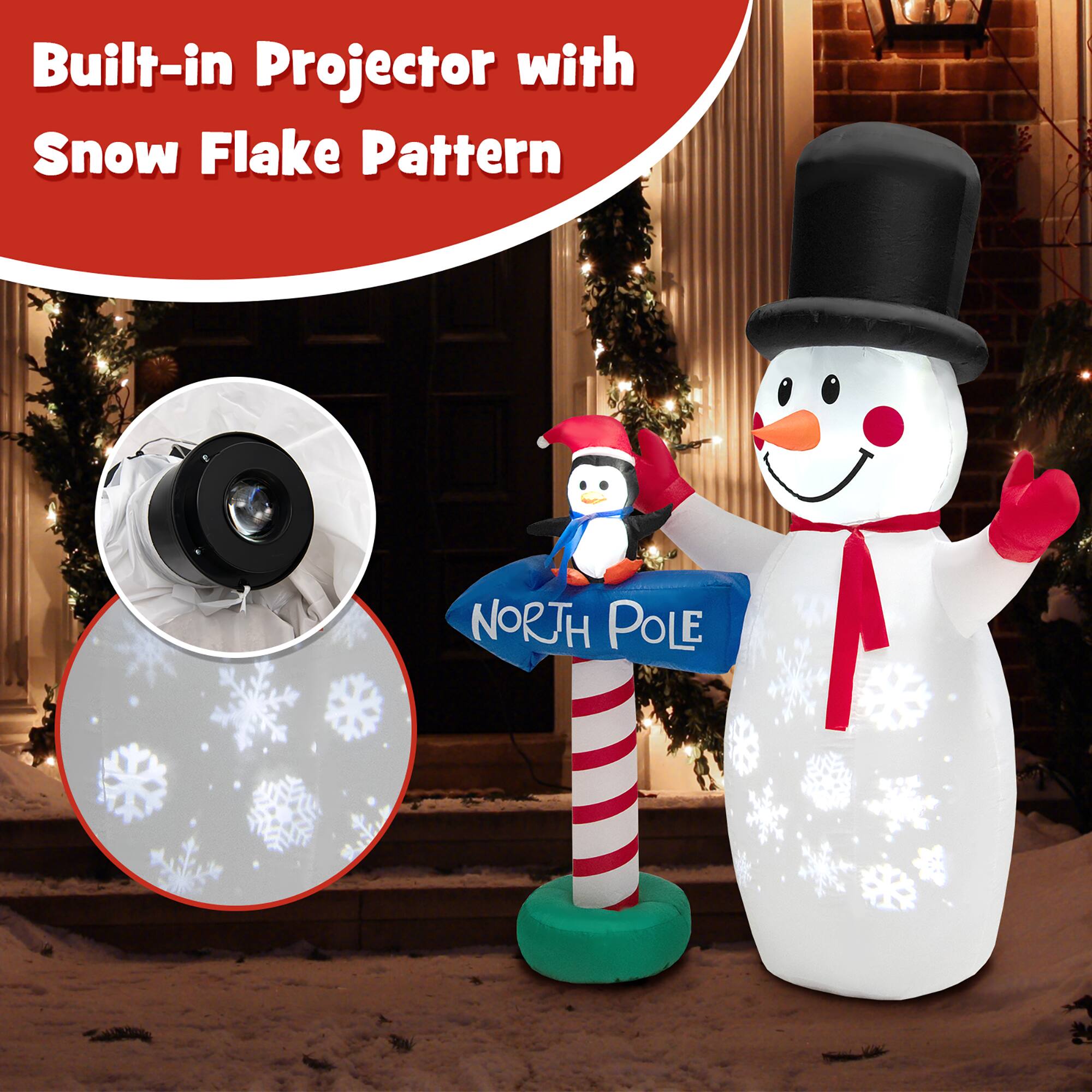 Built-in Projector with Snow Flake Pattern North Pole