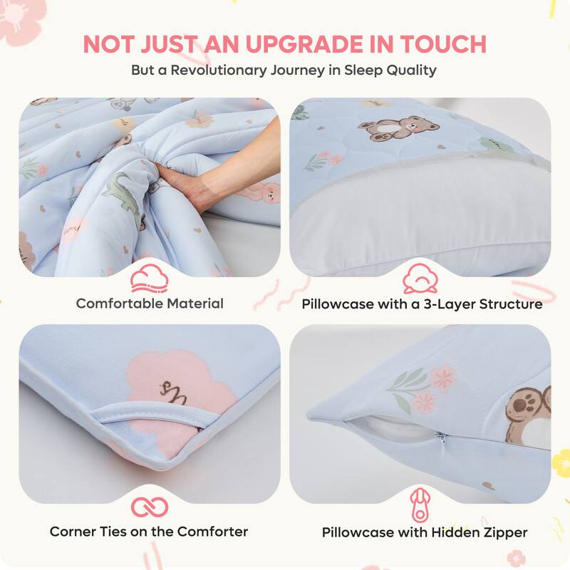 NOT JUST AN UPGRADE IN TOUCH  
But a Revolutionary Journey in Sleep Quality

- Comfortable Material
- Pillowcase with a 3-Layer Structure
- Corner Ties on the Comforter
- Pillowcase with Hidden Zipper