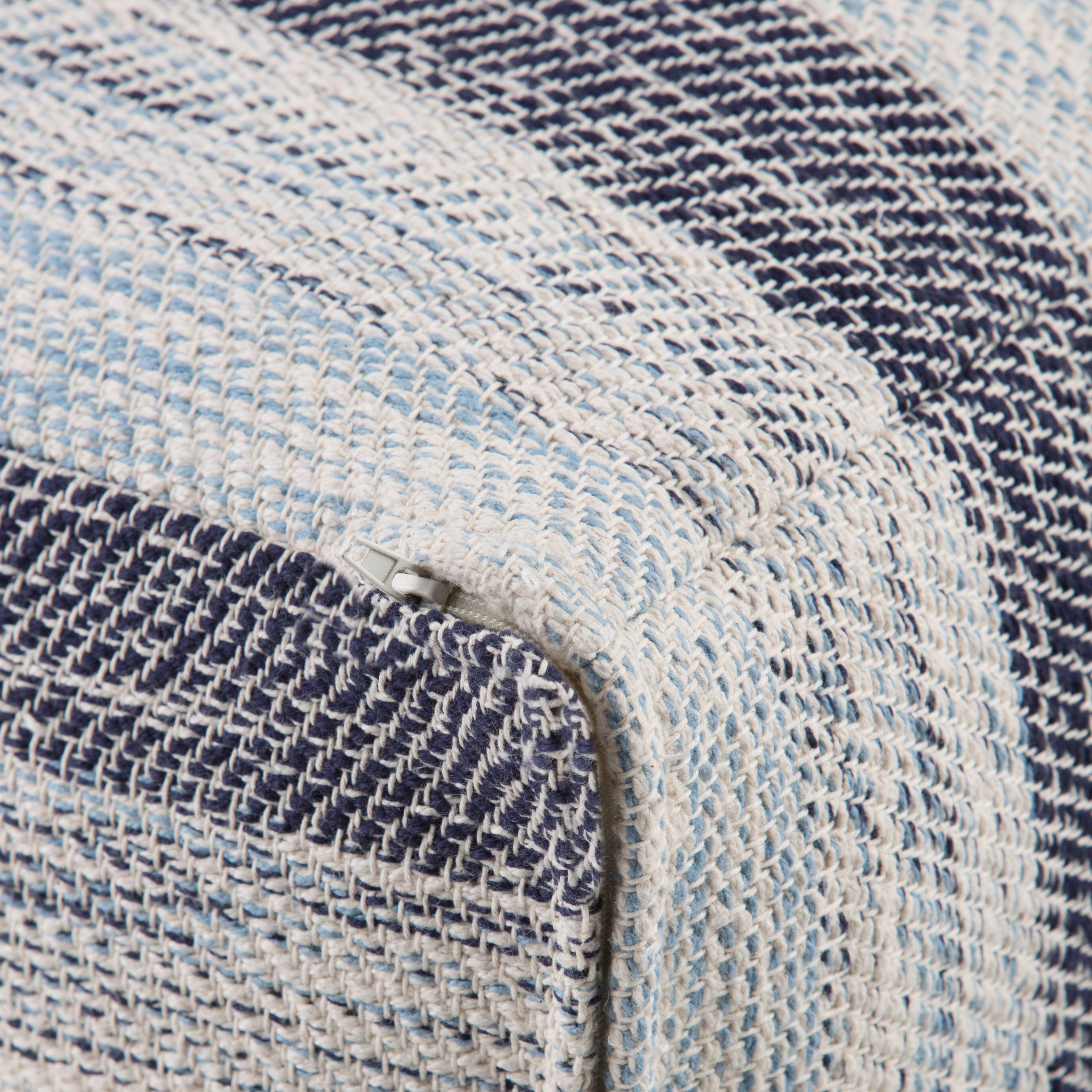 Alt View 11. Simpli Home - Clay Square Pouf - Patterned Blue Melange.