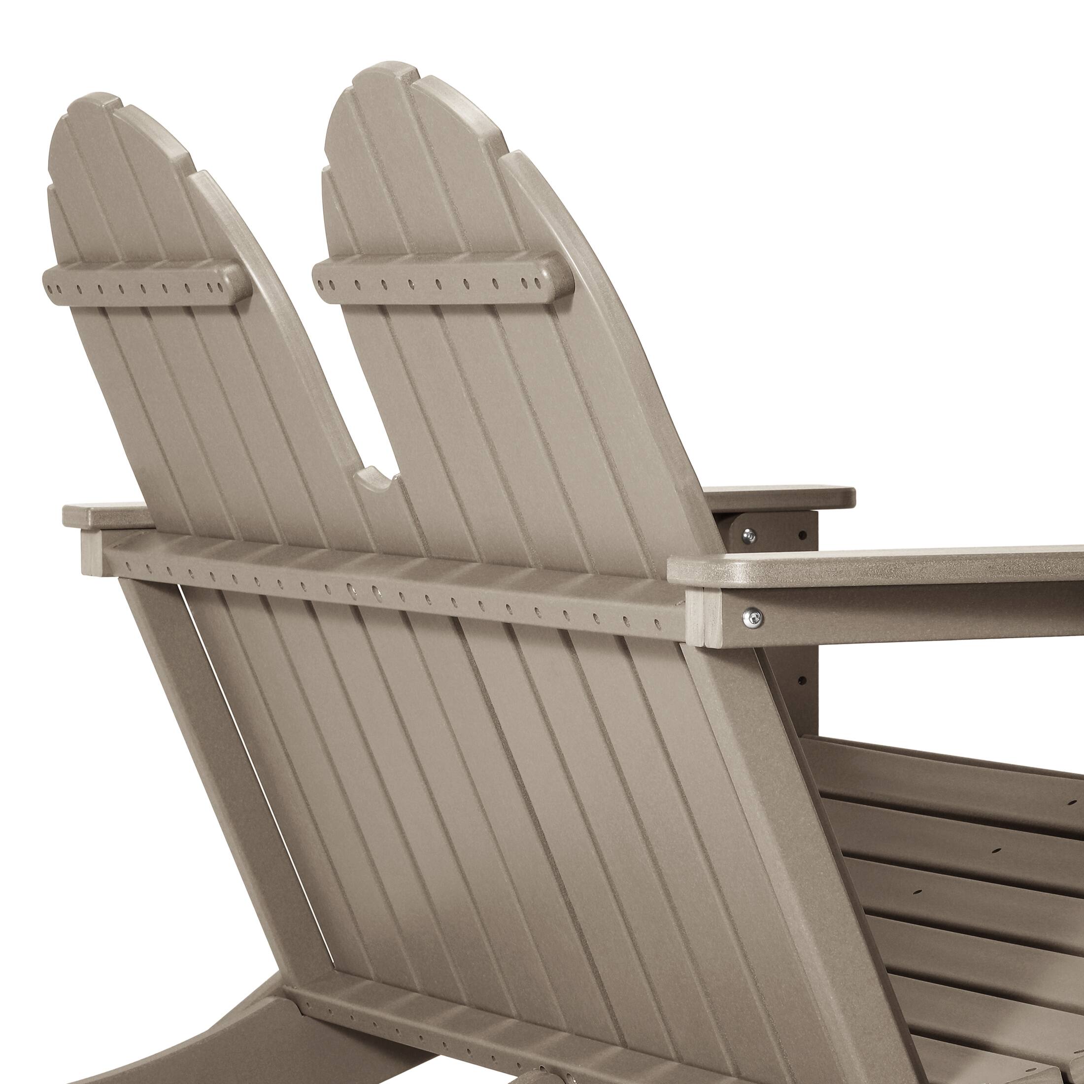 Alt View 4. WestinTrends - WestinTrends St. Augustine Outdoor Patio 49" HDPE Folding Adirondack Garden Bench - Weathered Wood.