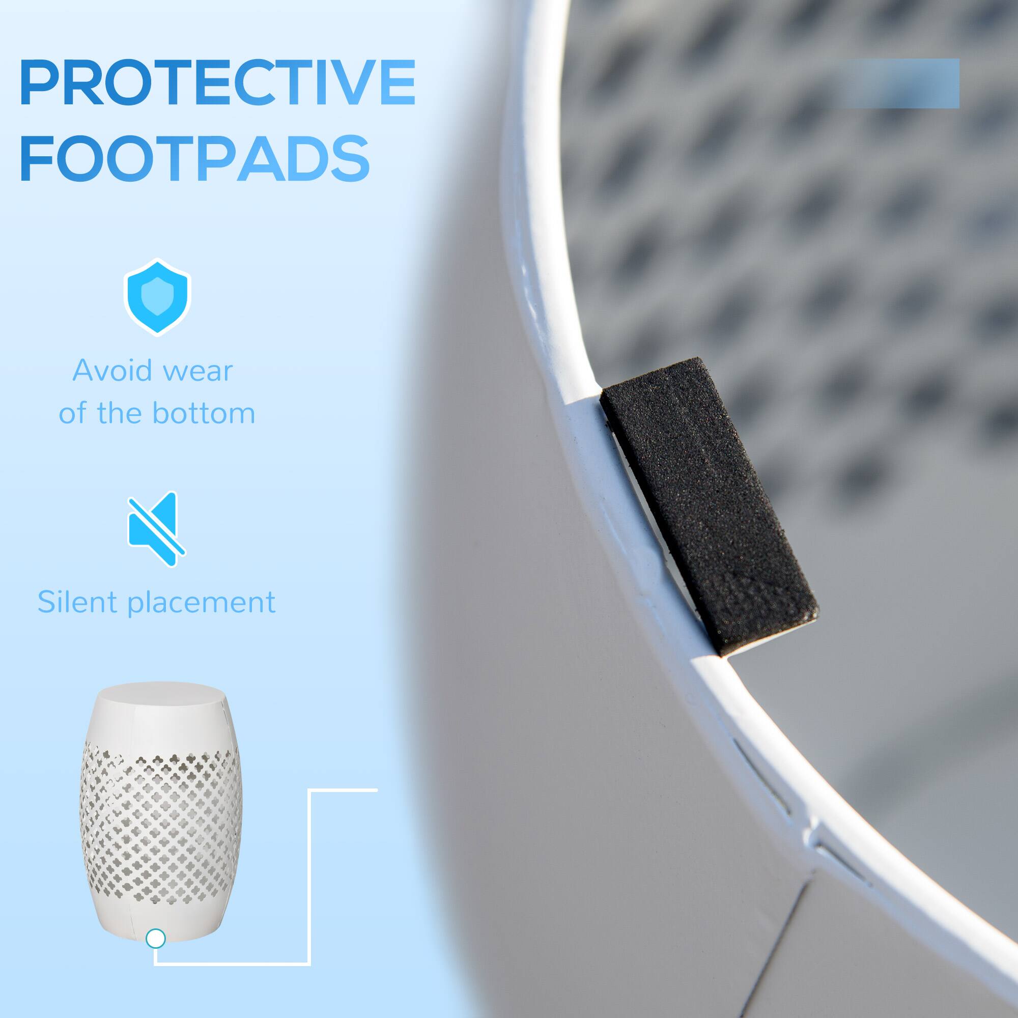 PROTECTIVE FOOTPADS
Avoid wear of the bottom
Silent placement
