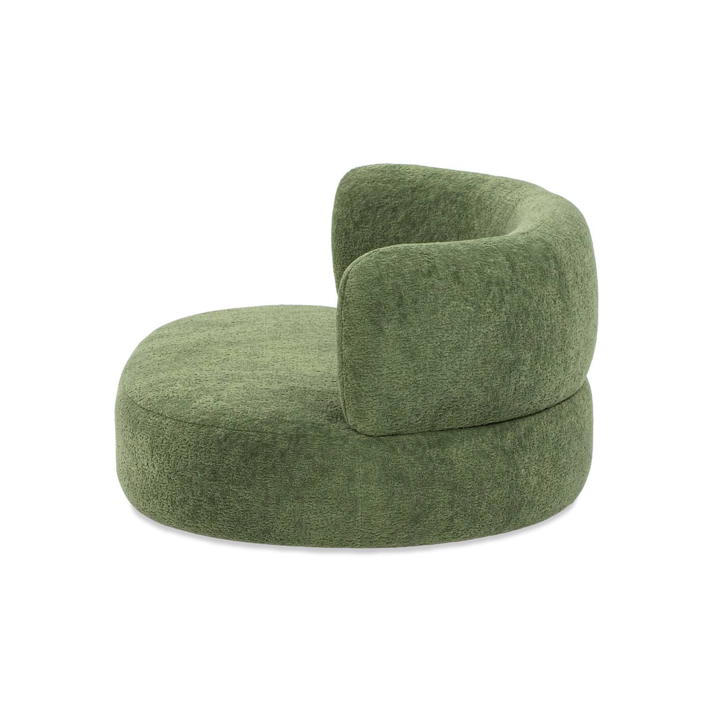 Alt View 2. Siljoy - Moss Green Curved Dog Sofa, Medium Size, Fleeced Teddy Fabric, 150 lb Capacity, Eco‑Friendly Frame - Green.