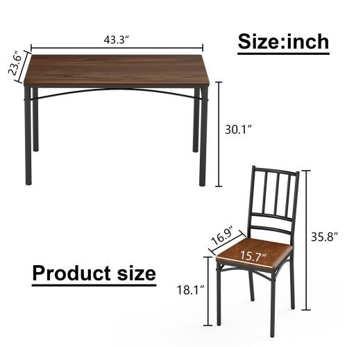 23.6" 43.3" Size: inch 30.1" Product size 16.9" 15.7" 18.1" 35.8"