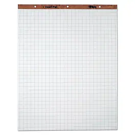 TOPS - Easel Pad, 27" x 34", Grid Lined, 50 Sheets/Pad, 4 Pads/Carton - White