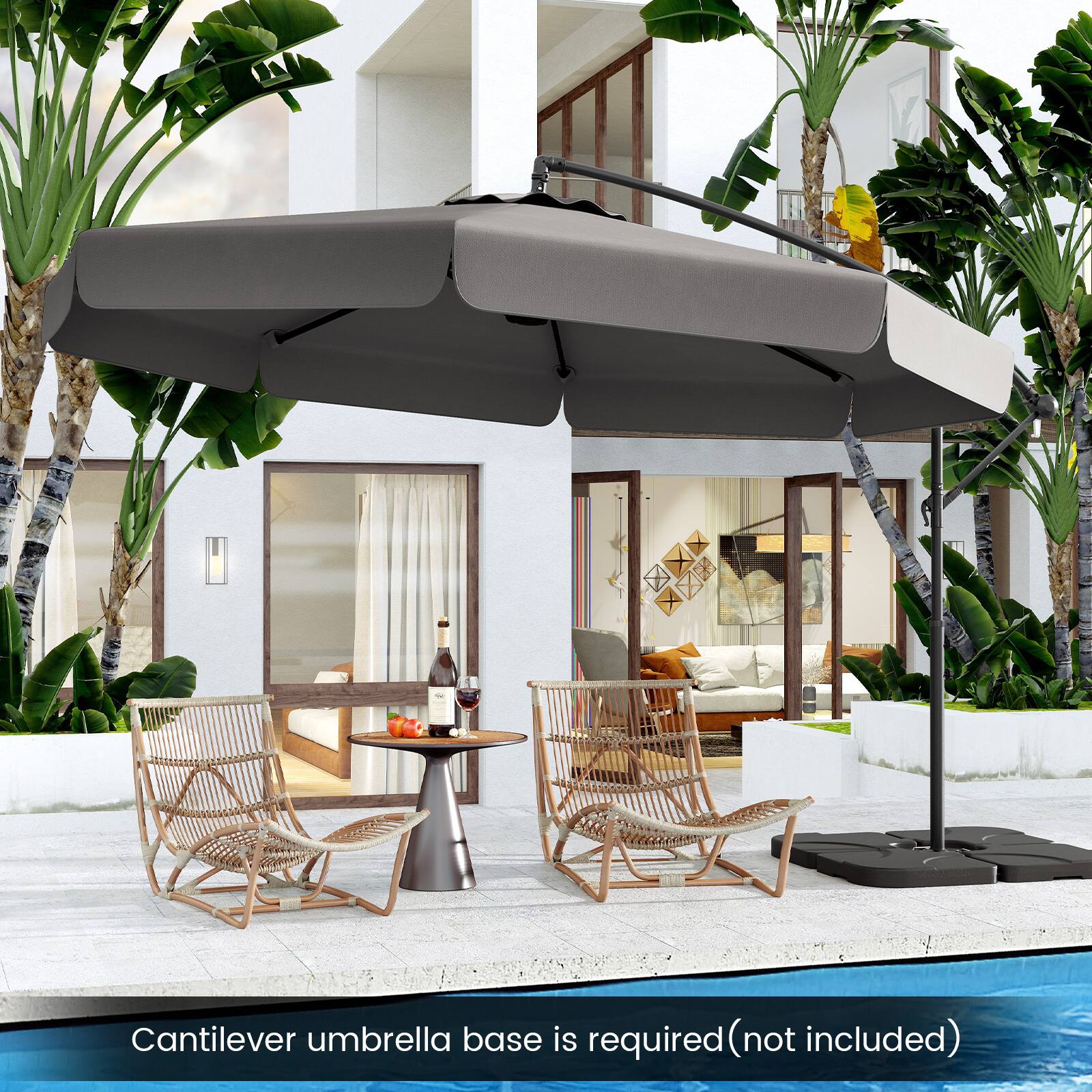 Cantilever umbrella base is required (not included)
