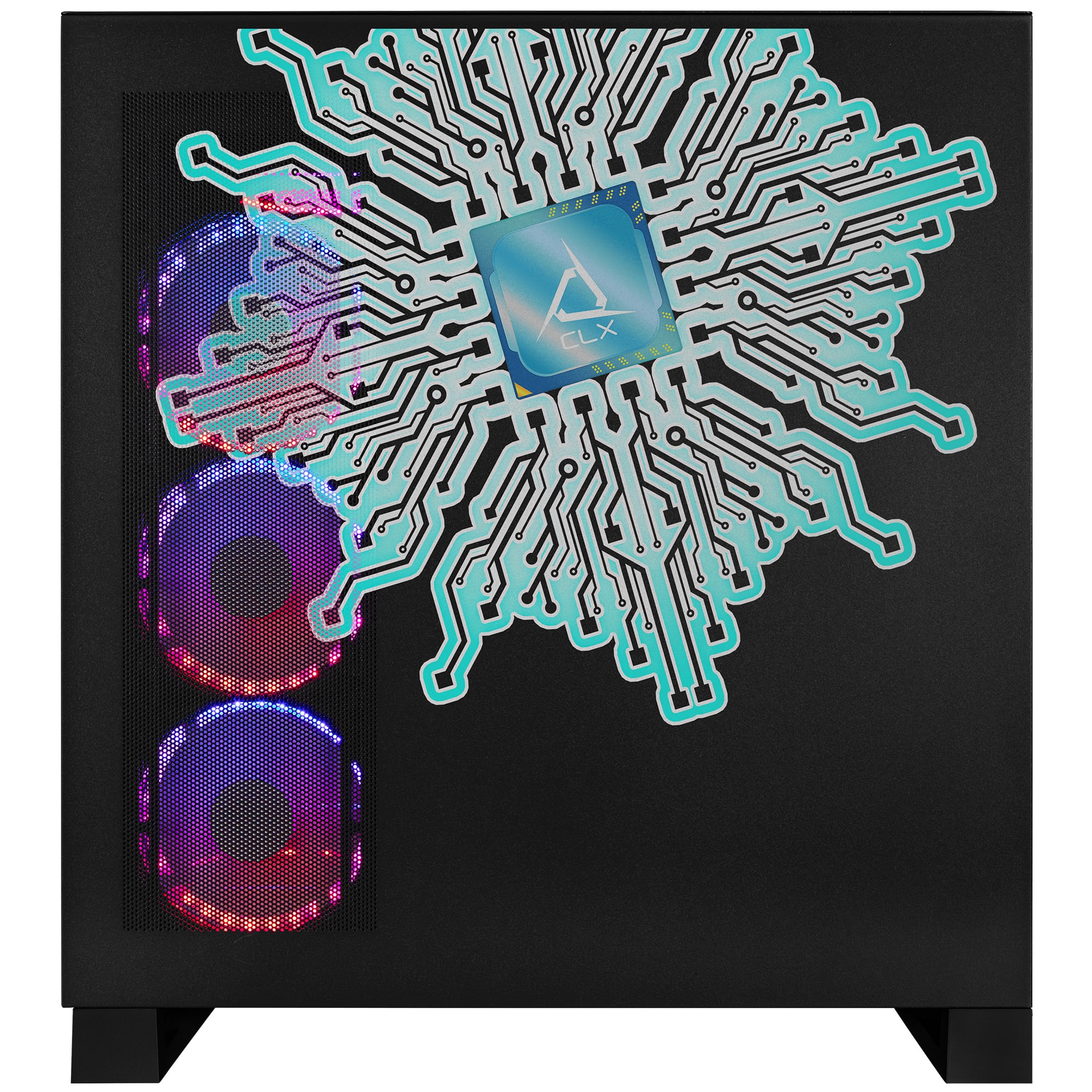 Alt View 2. CLX - CLX Horus Gaming Desktop - Intel Core Ultra 9 285K - 64GB DDR5 Memory - GeForce RTX 5070 Ti - 2TB NVMe M.2 SSD, 6TB HDD - Black.