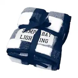 Logo Brands - Tampa Bay Lightning 50'' x 60'' Buffalo Check Frosty Fleece Blanket - Multicolor