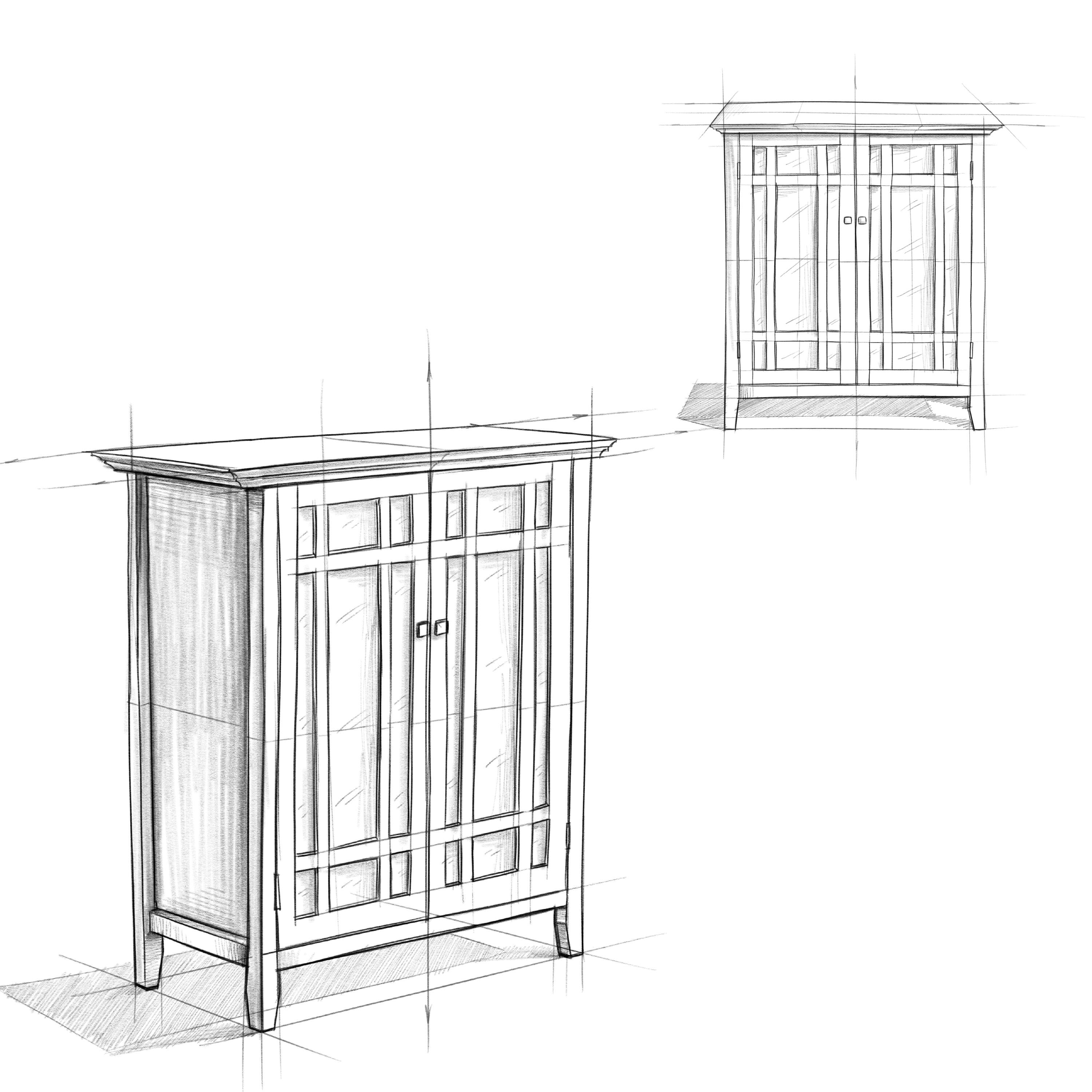 Alt View 17. Simpli Home - Bedford SOLID WOOD 39 inch Wide Transitional Medium Storage Cabinet in Farmhouse Grey - Farmhouse Grey.