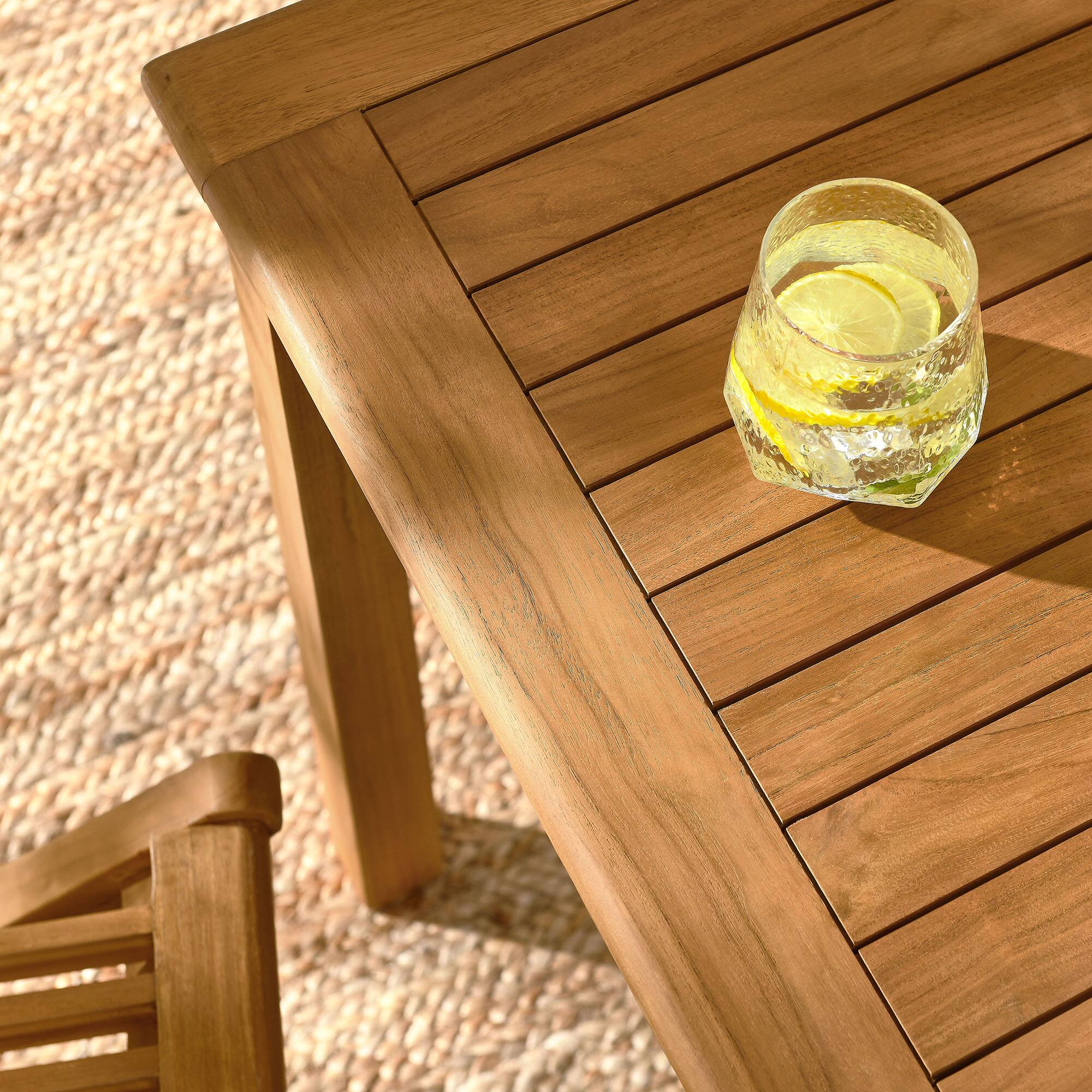 Alt View 2. Modway - Vienna 5-Piece Outdoor Patio Teak Wood Dining Set with Folding Chairs by Modway - Natural Natural.