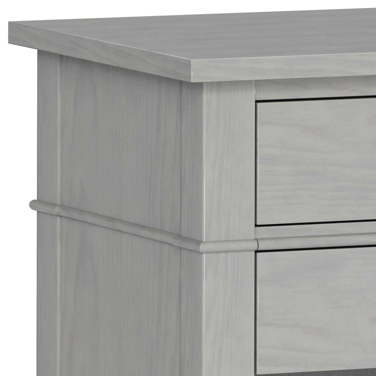 Alt View 4. Simpli Home - Carlton SOLID WOOD 24 inch Wide Contemporary Bedside Nightstand Table in Fog Grey - Fog Grey.