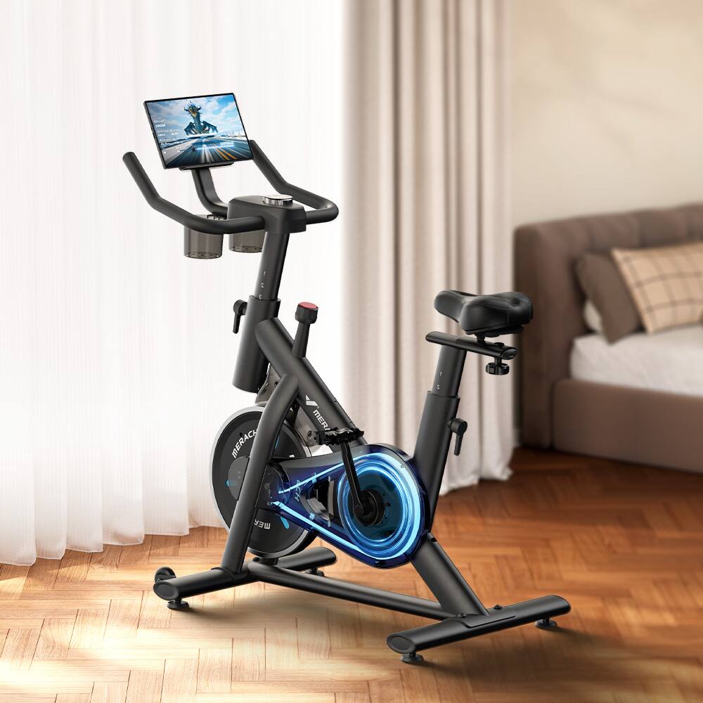 Angle. MERACH - MERACH S26 Home Exercise Bike Quiet Stationary Fitness Bicycle Workout Fullbody - Black.