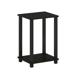 FurniFact - Engineered Wood Nightstand with Compact Design and Modern Look - Black Espresso/Black