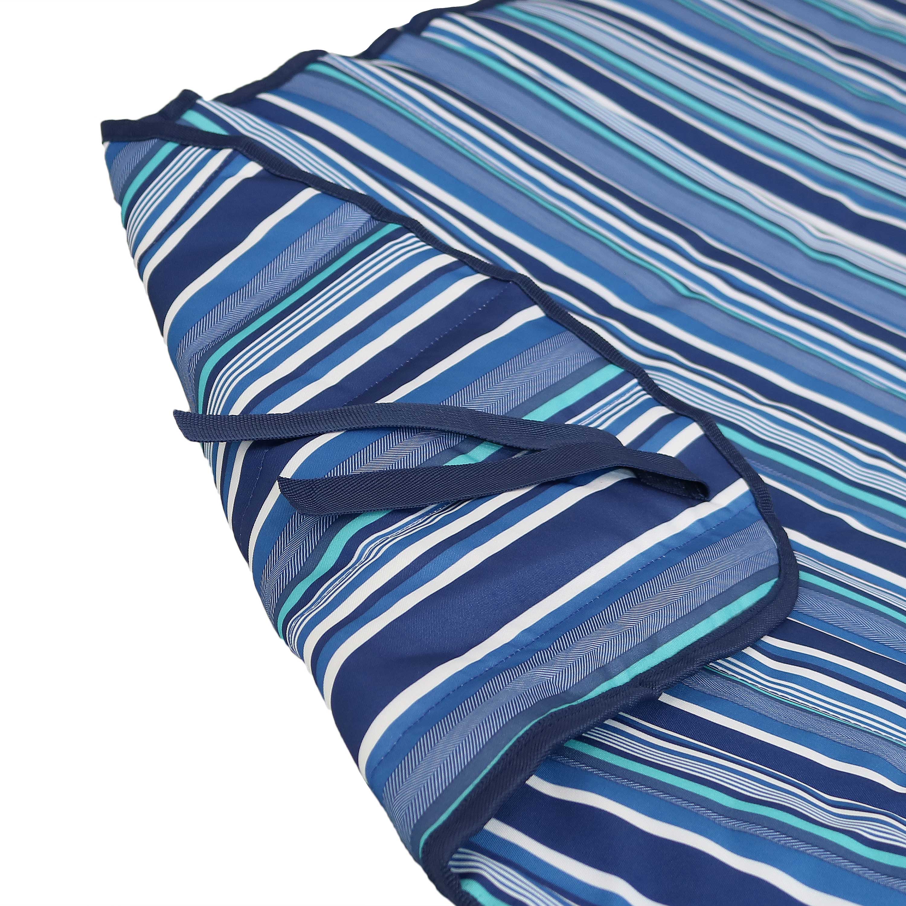 Alt View 7. Sunnydaze - Outdoor Polyester Hammock Pad and Pillow Set - Breakwater Stripe.