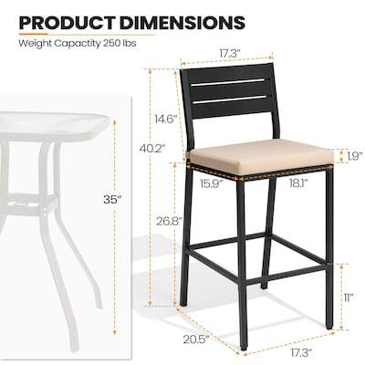 PRODUCT DIMENSIONS  
Weight Capacity: 250 lbs  
17.3"  
14.6"  
40.2"  
1.9"  
35"  
15.9"  
18.1"  
26.8"  
11"  
20.5"  
17.3"