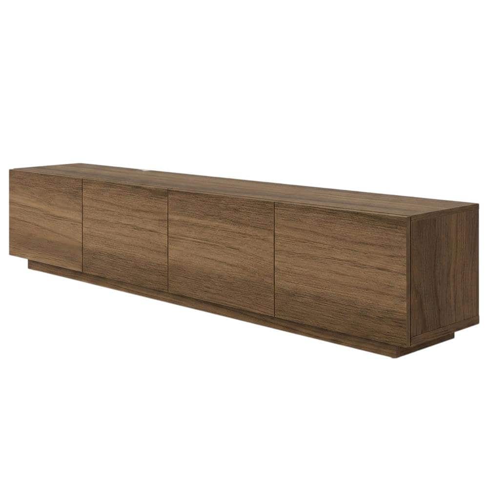 FurniFact - Wall Mounted Floating TV Stand for 75 Inch TV in Sleek Finish - Brown