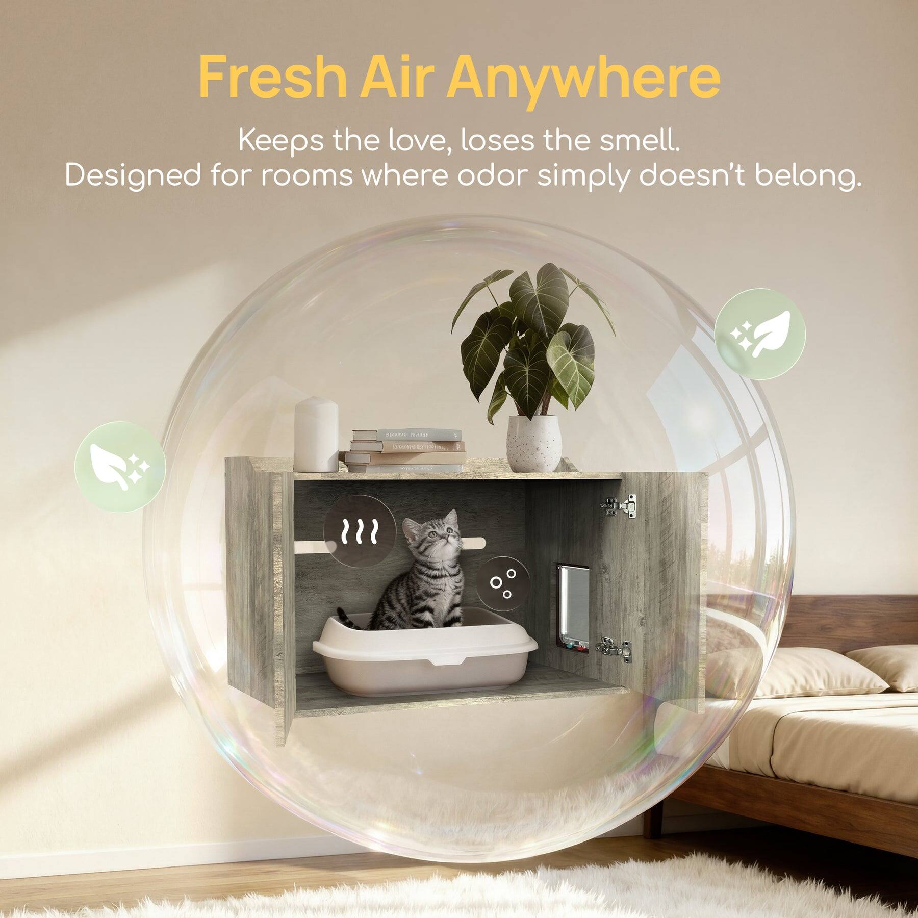 Fresh Air Anywhere  
Keeps the love, loses the smell.  
Designed for rooms where odor simply doesn't belong.