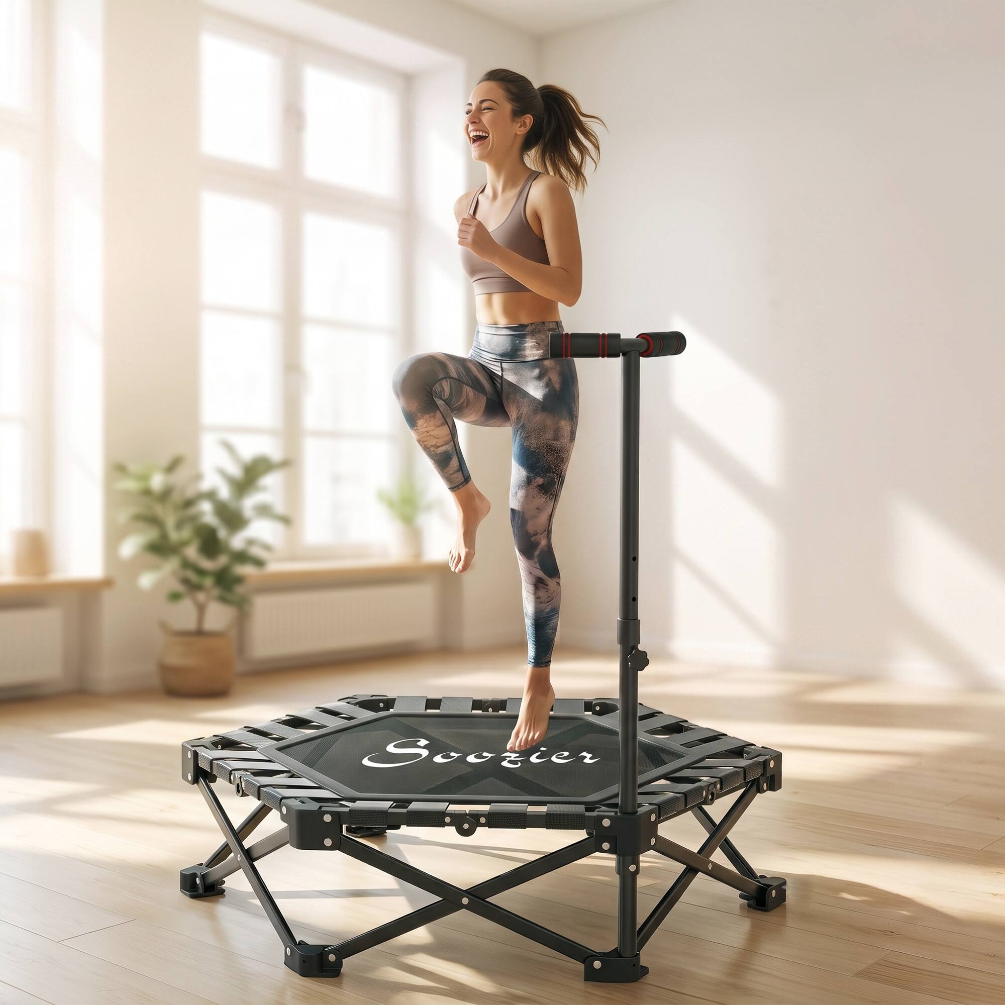 Alt View 1. Soozier - Foldable Mini Trampoline - Black.