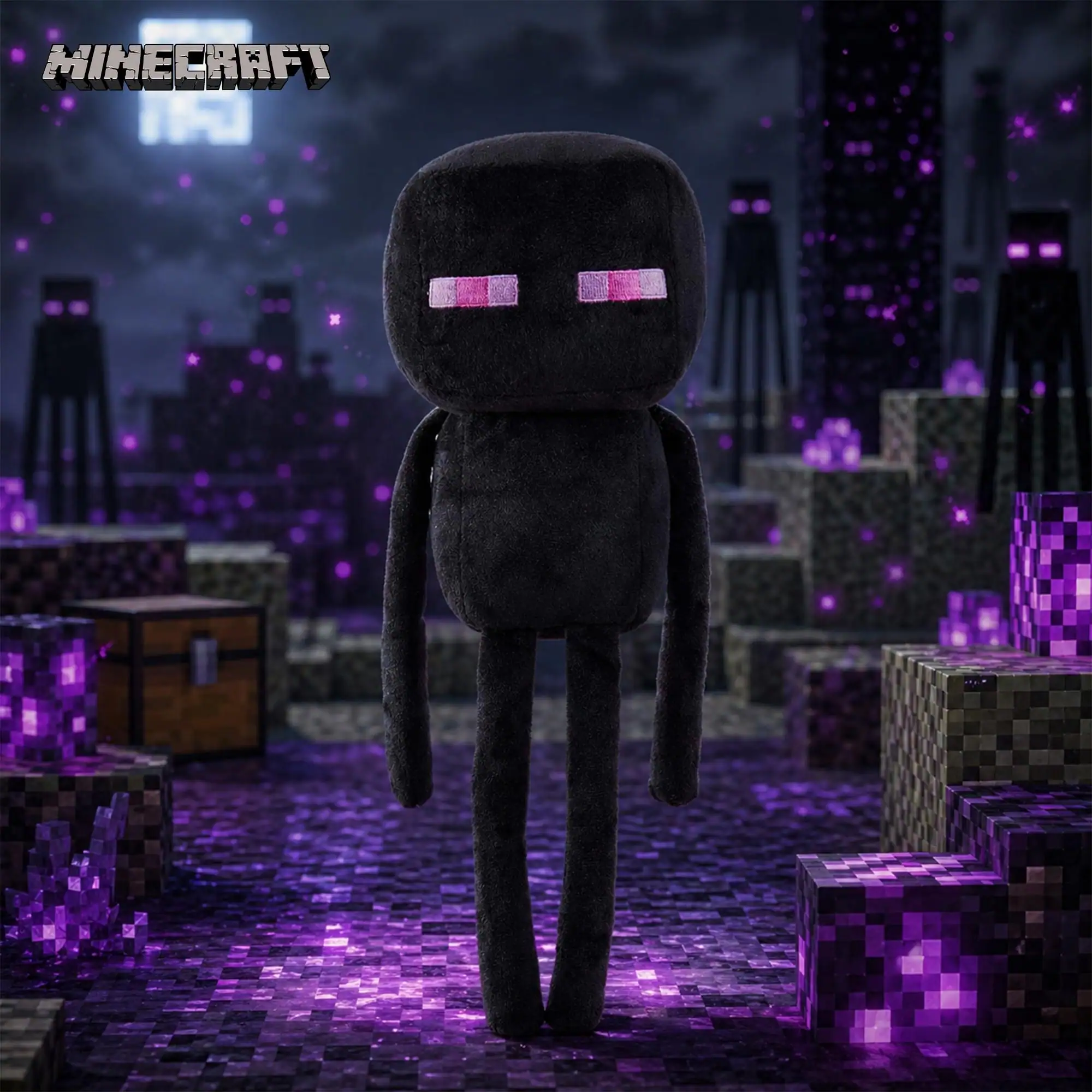 Alt View 4. Mattel - Minecraft 8 Inch Character Plush | Enderman - Black.