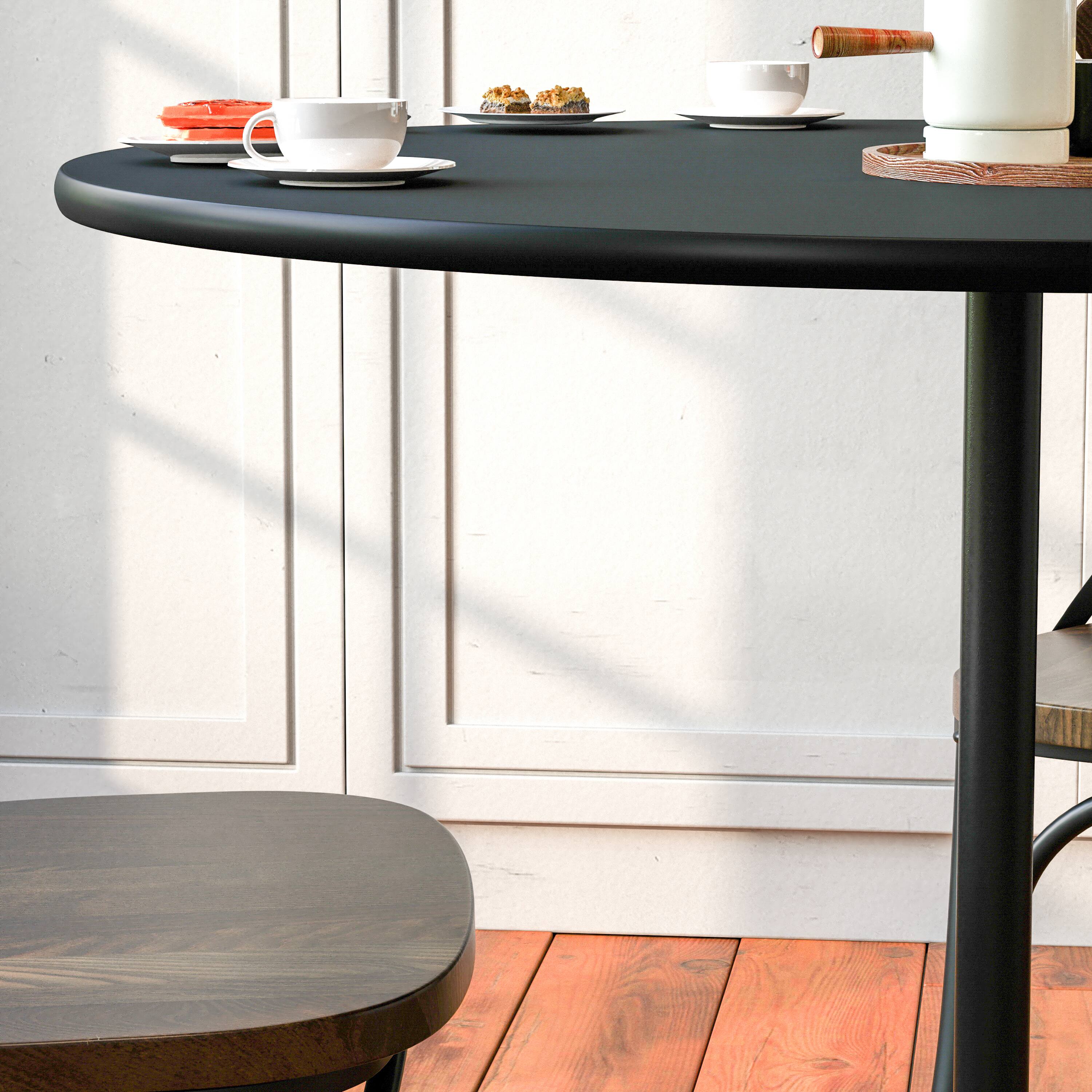 Alt View 4. Emma + Oliver - 36" Round Wood Cocktail Table with 30" and 42" Columns - Black.