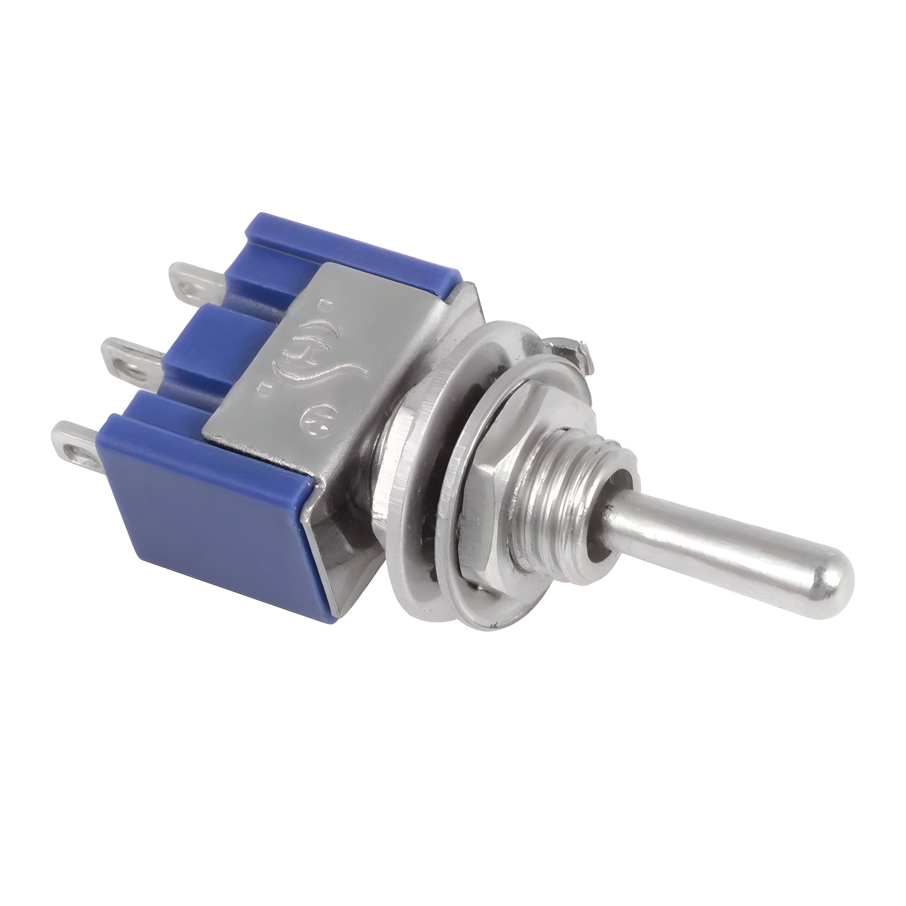 Angle. Kitcheniva - 5-Pack Mini Toggle Switch SPDT - Blue.