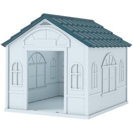 Pawhut - Dog House for Medium and Small Dogs, Water Resistant Puppy Shelter Indoor Outdoor with Door - Blue