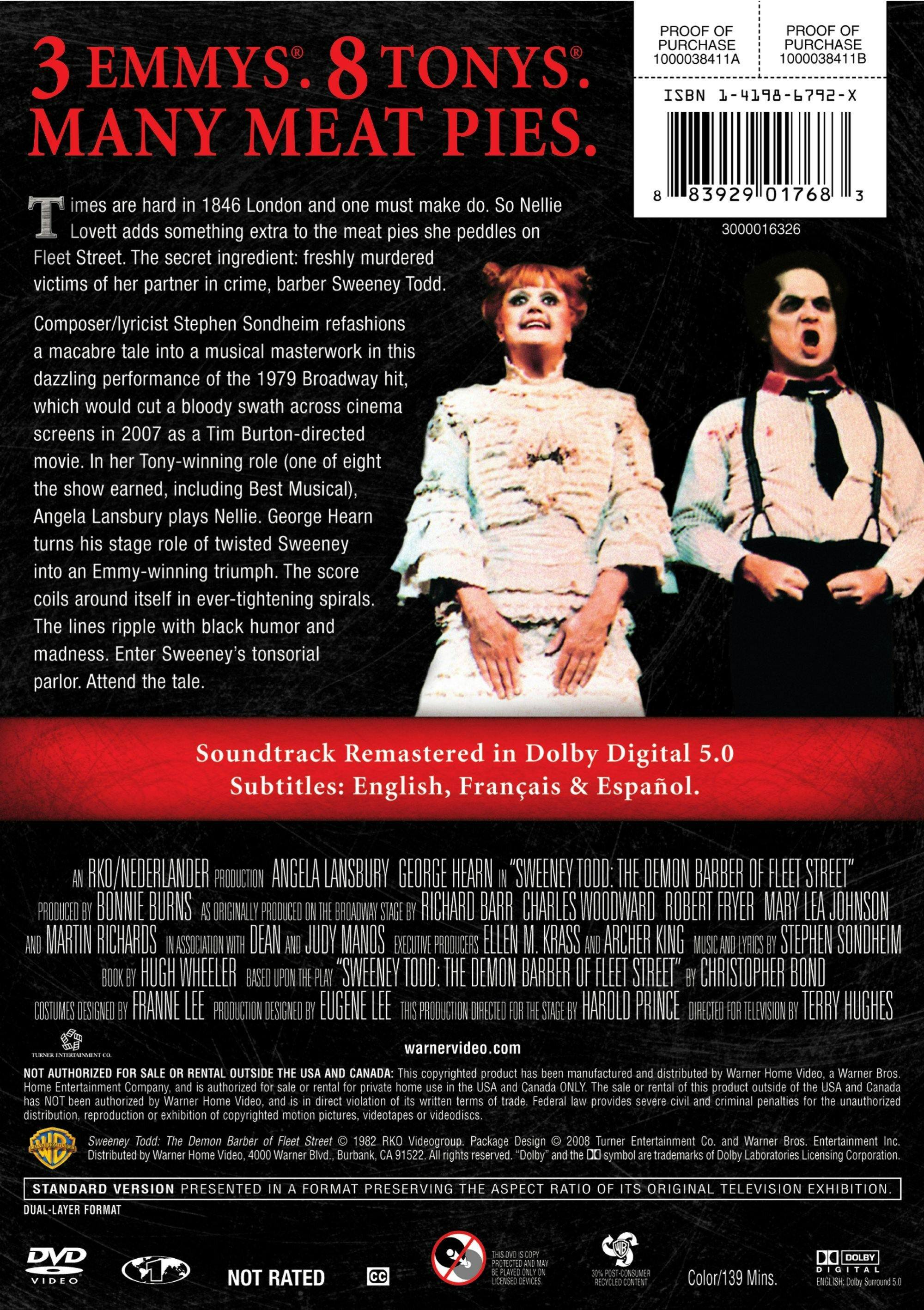 Angle. Sweeney Todd - The Demon Barber of Fleet Street [DVD].