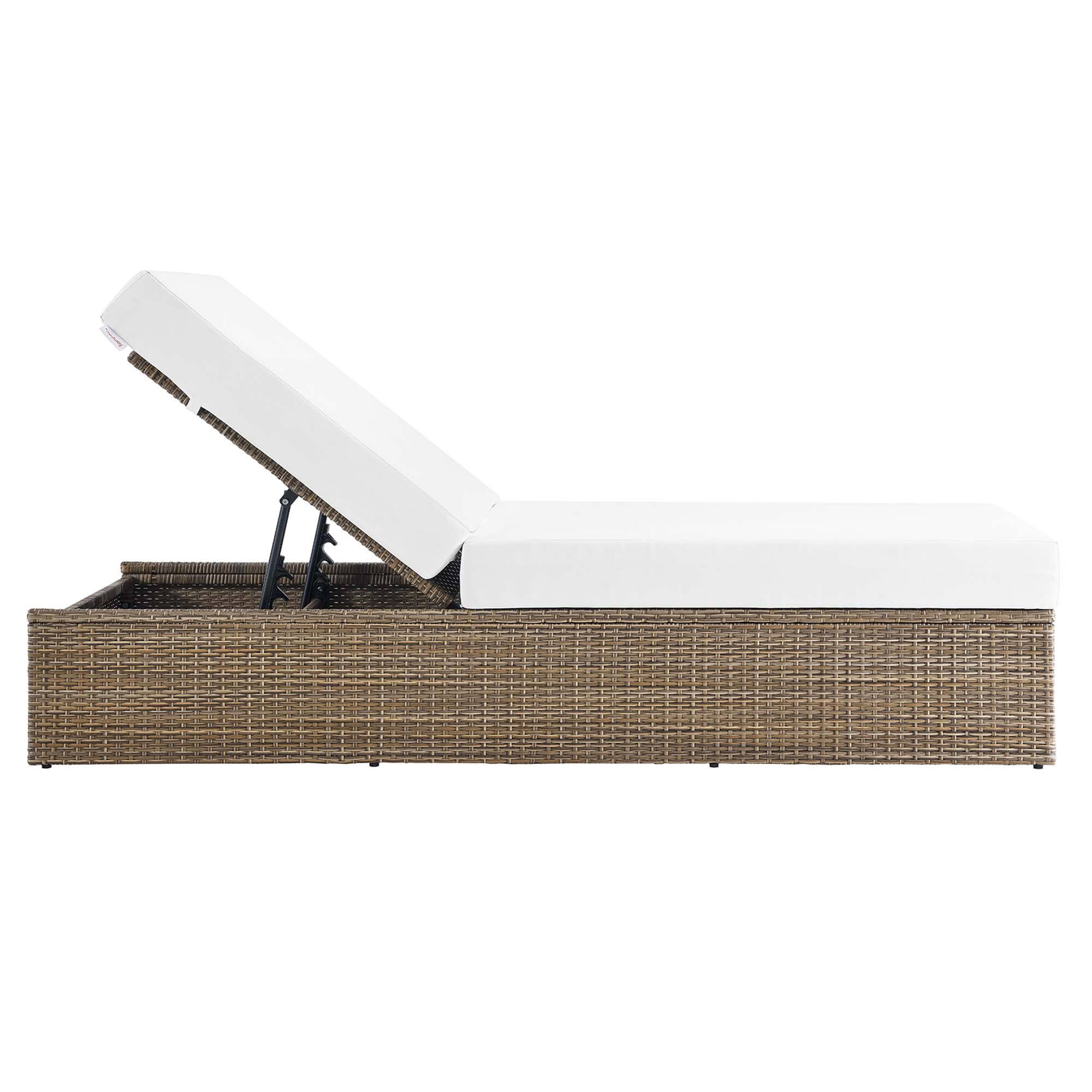 Alt View 3. Modway - Convene Outdoor Patio Chaise Lounge Chair by Modway - Cappuccino White.