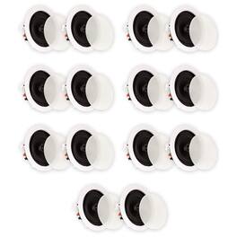 Theater Solutions by Goldwood - TS50C Flush Mount In Ceiling Speakers Surround Sound Home Theater 7 Pair Pack - Paintable White