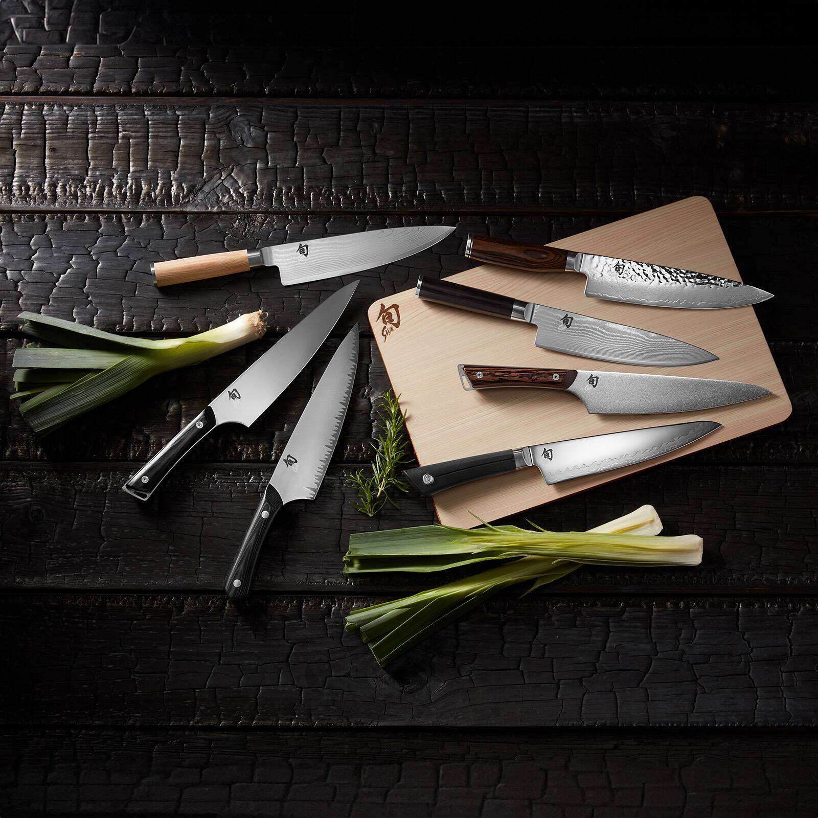 Alt View 2. Shun - Kanso 7 Inch Hollow-Ground Santoku Knife - Brown.