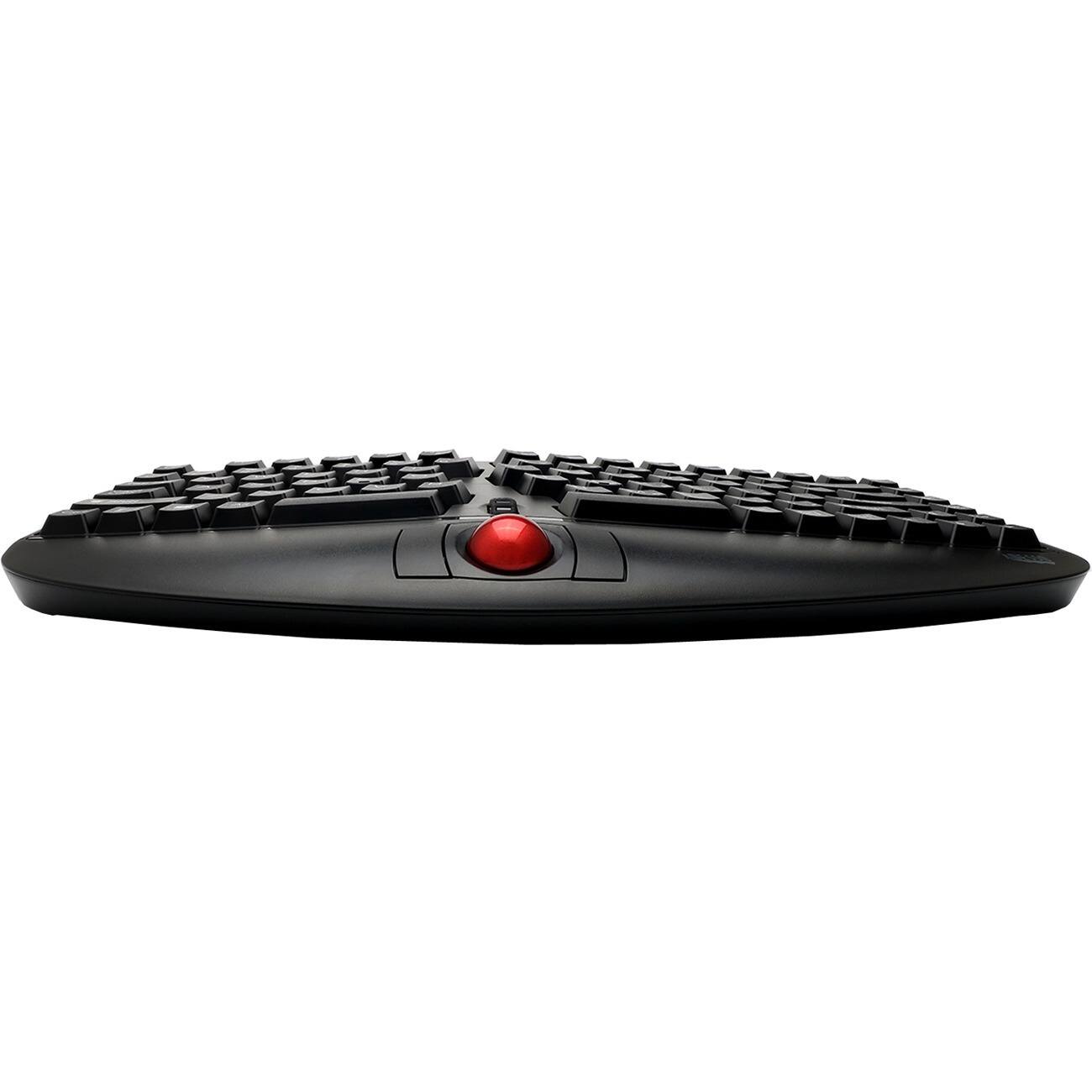 Alt View 4. Adesso - Adesso Tru-Form Media 3150 - 2.4 GHz Wireless Ergo Trackball Keyboard - Wireless Connectivity - RF - 30 ft - 2.40 GHz - - Black.