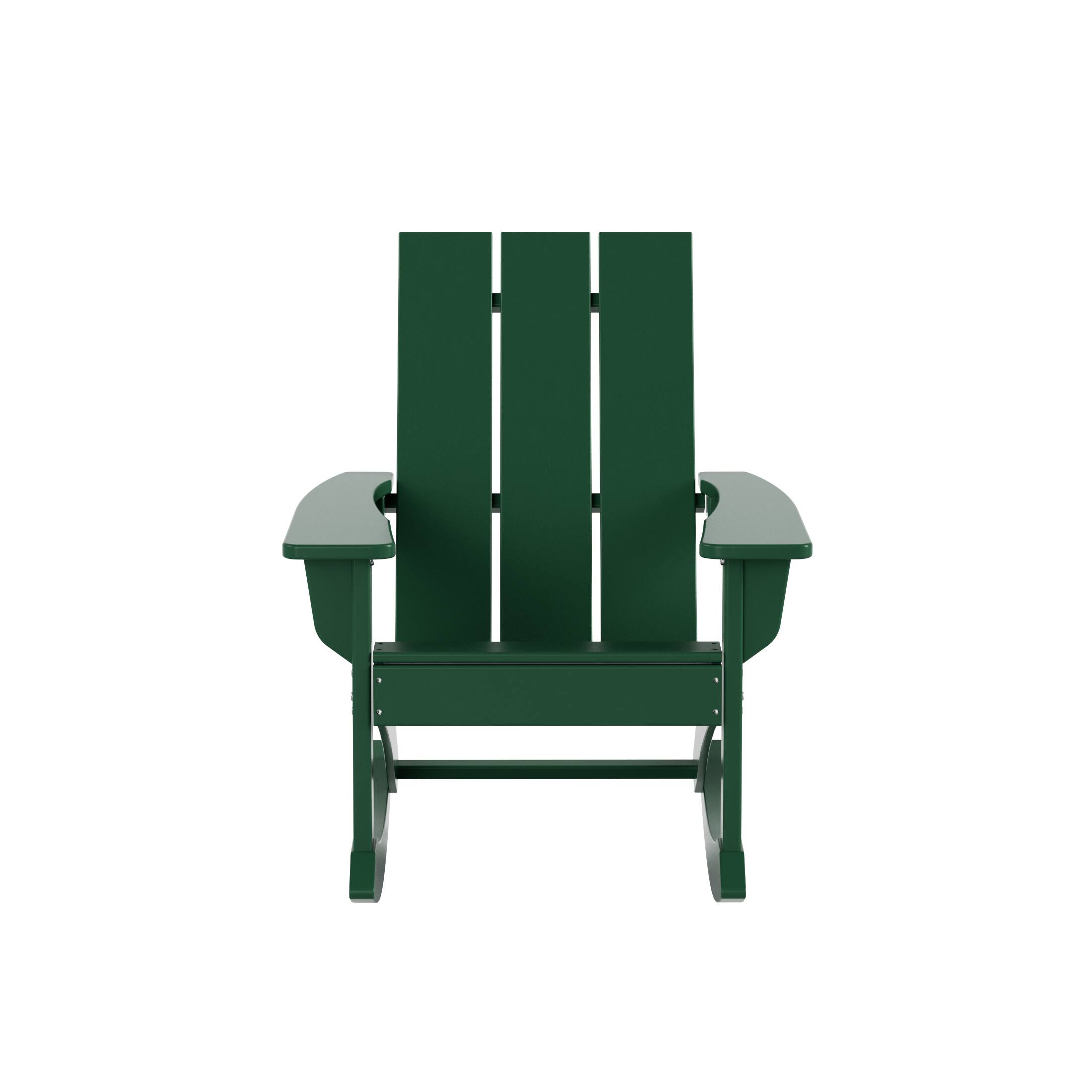 Left. WestinTrends - WestinTrends Ashore Outdoor Patio Modern Adirondack Rocking Chair - Dark Green.