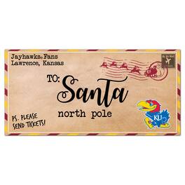 Fan Creations - Kansas Jayhawks 6'' x 12'' Letter to Santa Sign - Multicolor